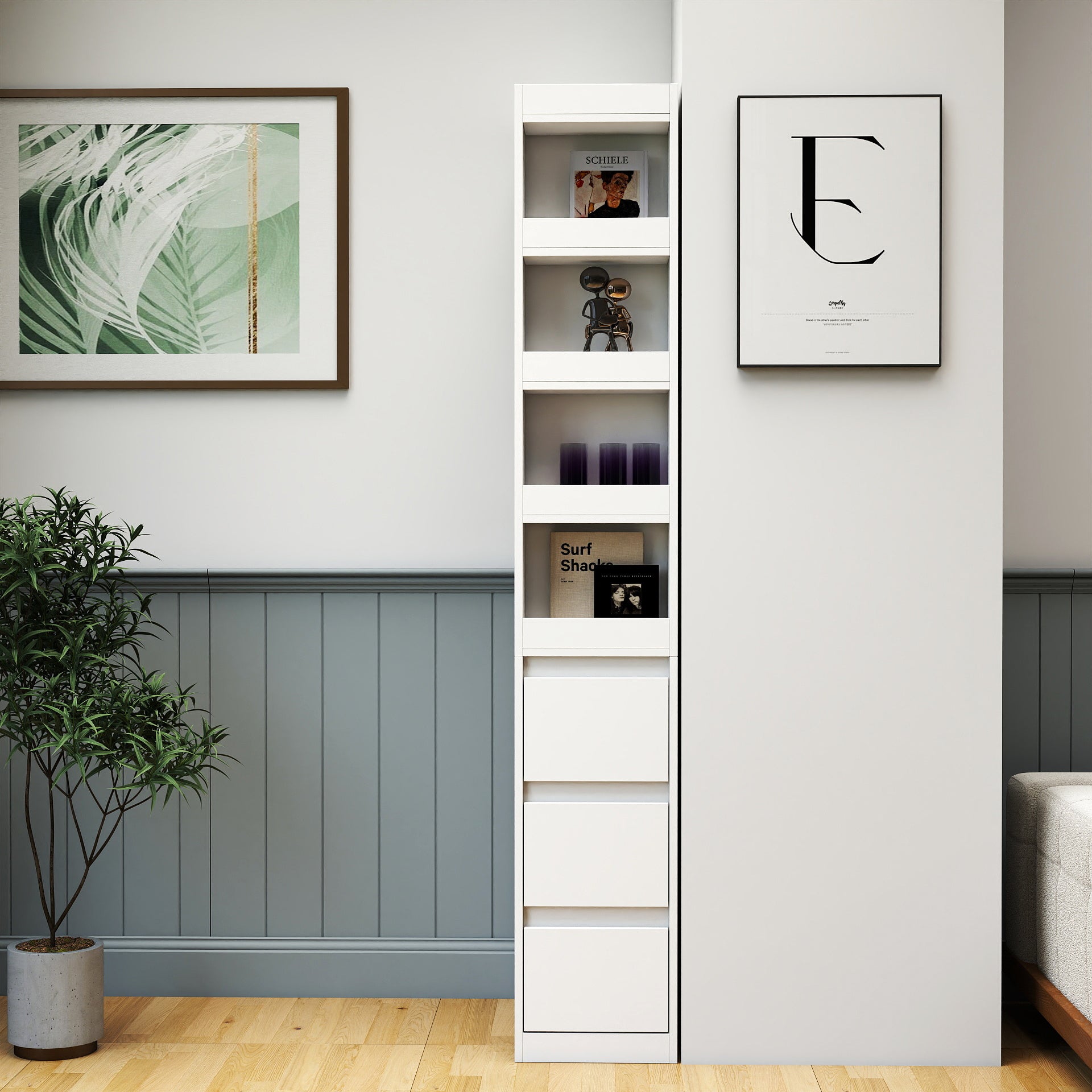 70.87' H Modern Wooden Tall Bookshelf Bookcase