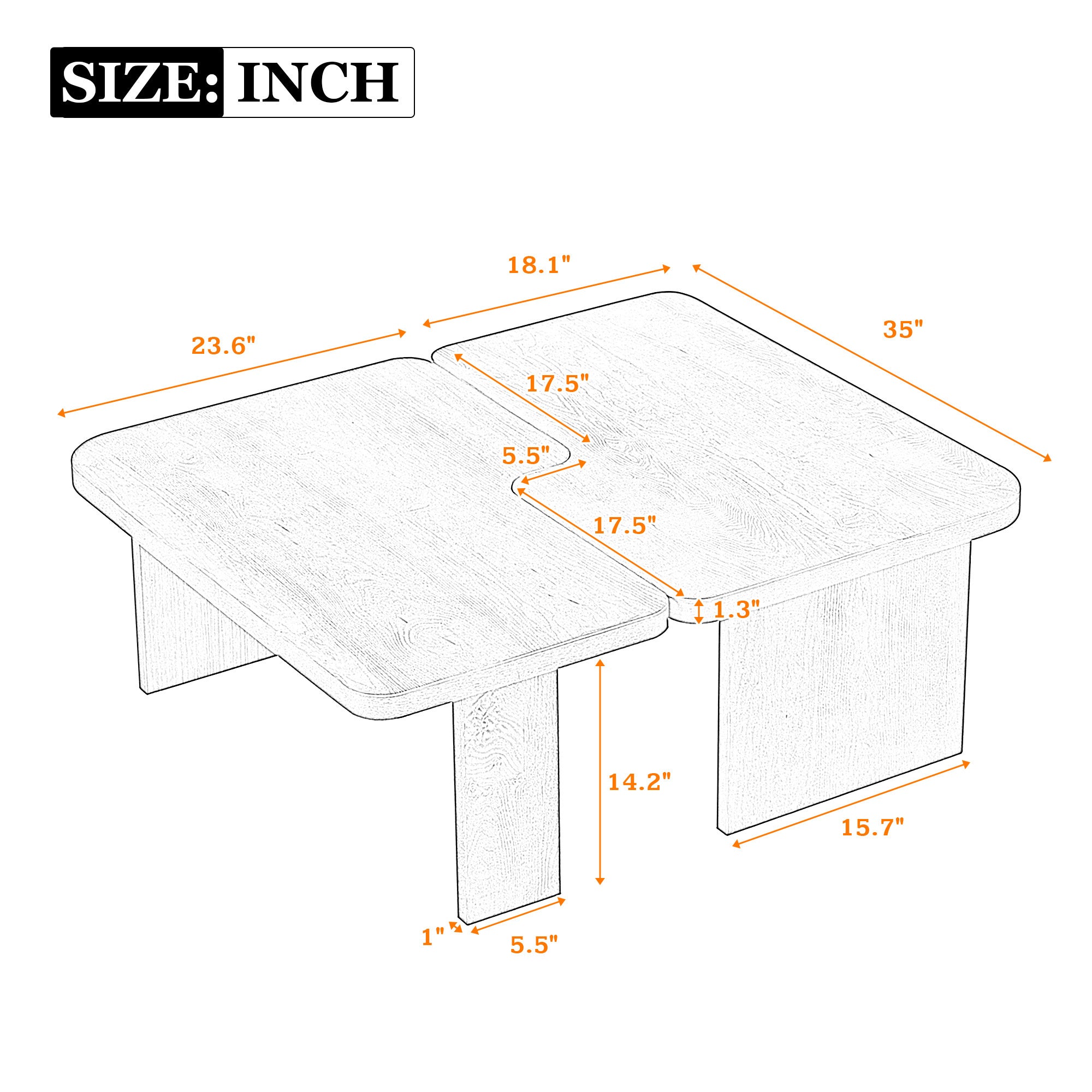 Modern Minimalist Coffee Table Set for Living Room