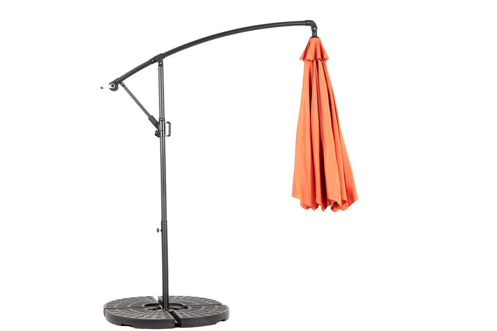 10ft Offset Patio Umbrella w/Tilt & Polyester Shade & 8 Ribs – No Base
