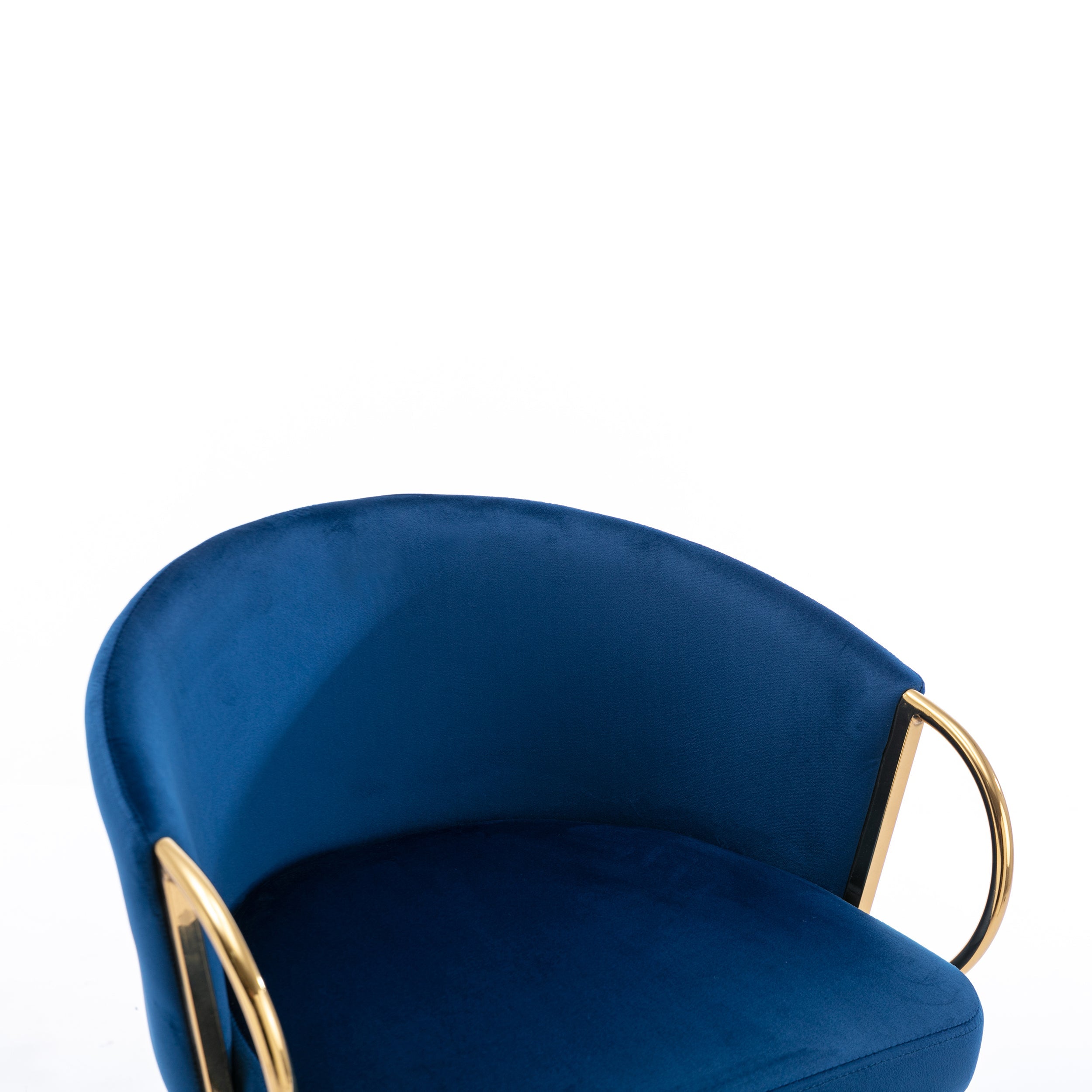 Velvet Bar Stools with Chrome Footrest and Base（Set of 2)