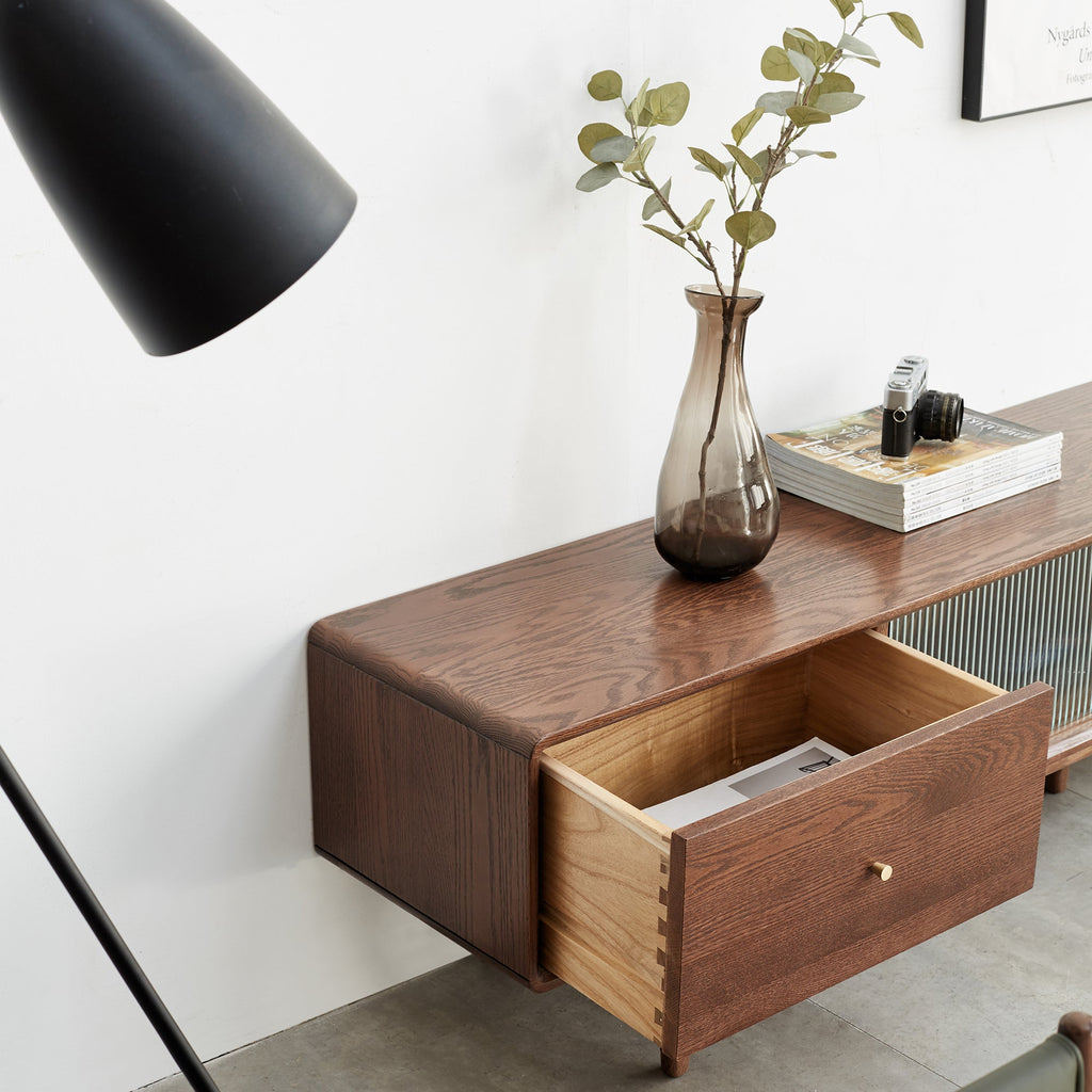 Walnut Color A Grade Oak TV Cabinet
