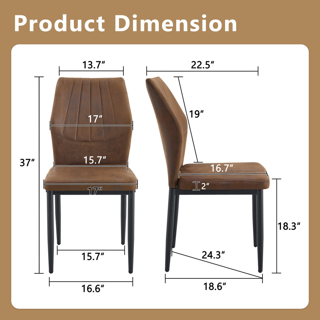 Brown Black Dining Chairs with Shell (Set of 4)