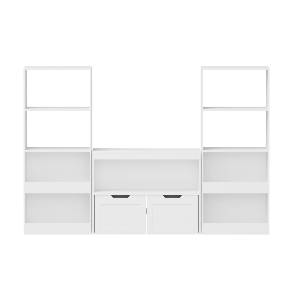 Toy Storage Cabinet  with Large Drawers and Open Shelves