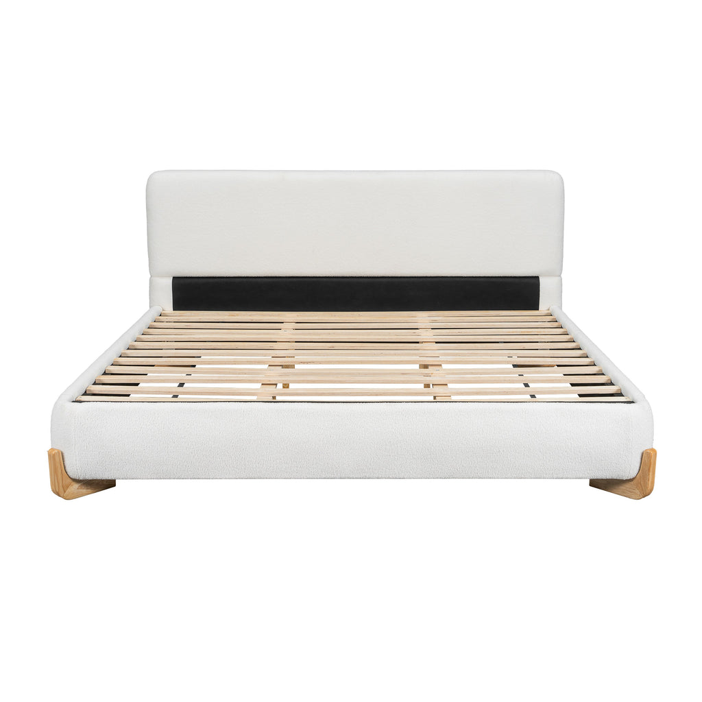 Elegant Boucle Upholstered Bed
