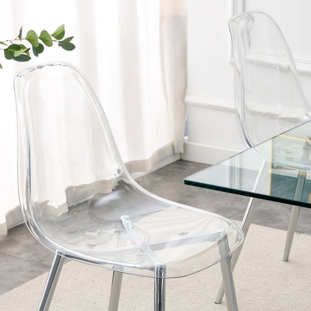Modern Minimalist Transparent Metal Dining Chairs