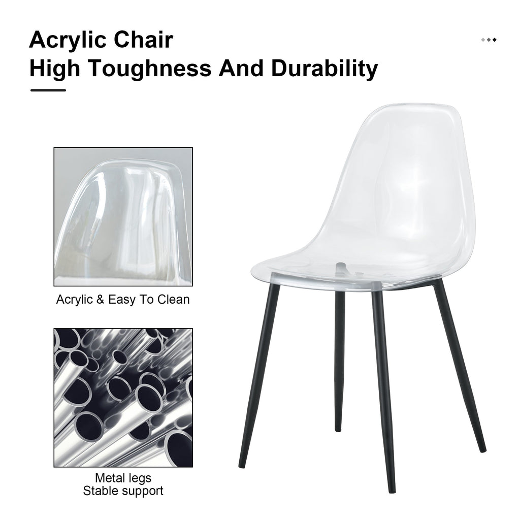Modern Minimalist Transparent Metal Dining Chairs