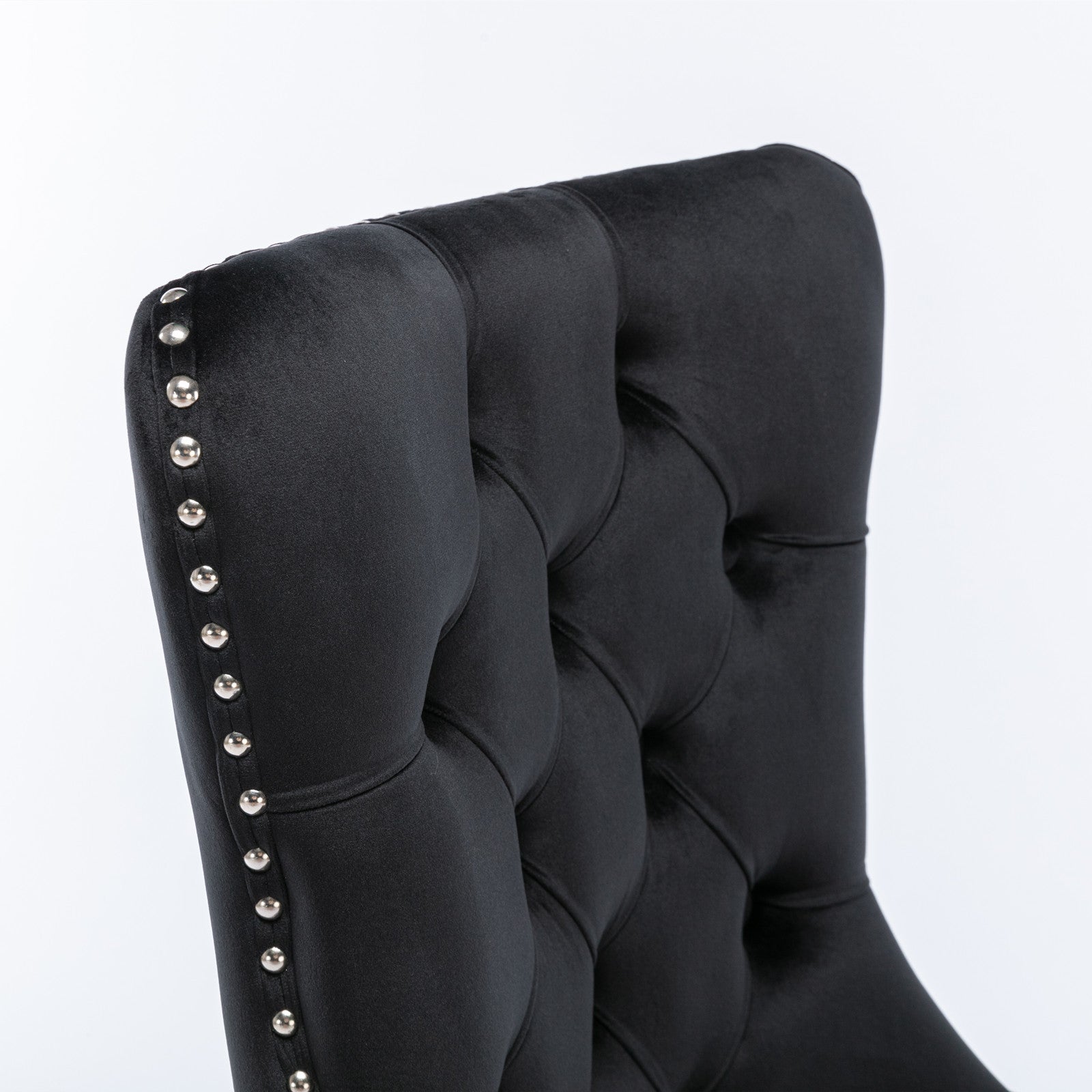 Modern High-end Tufted Solid Wood Velvet Dining Chair(Set of 2)