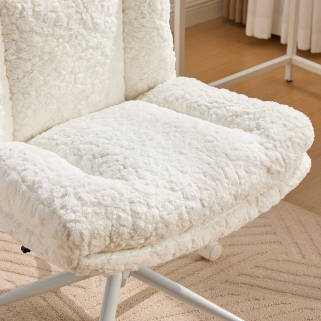 W26.4 inch Wider Artificial Rabbit Hair Home Office Chair