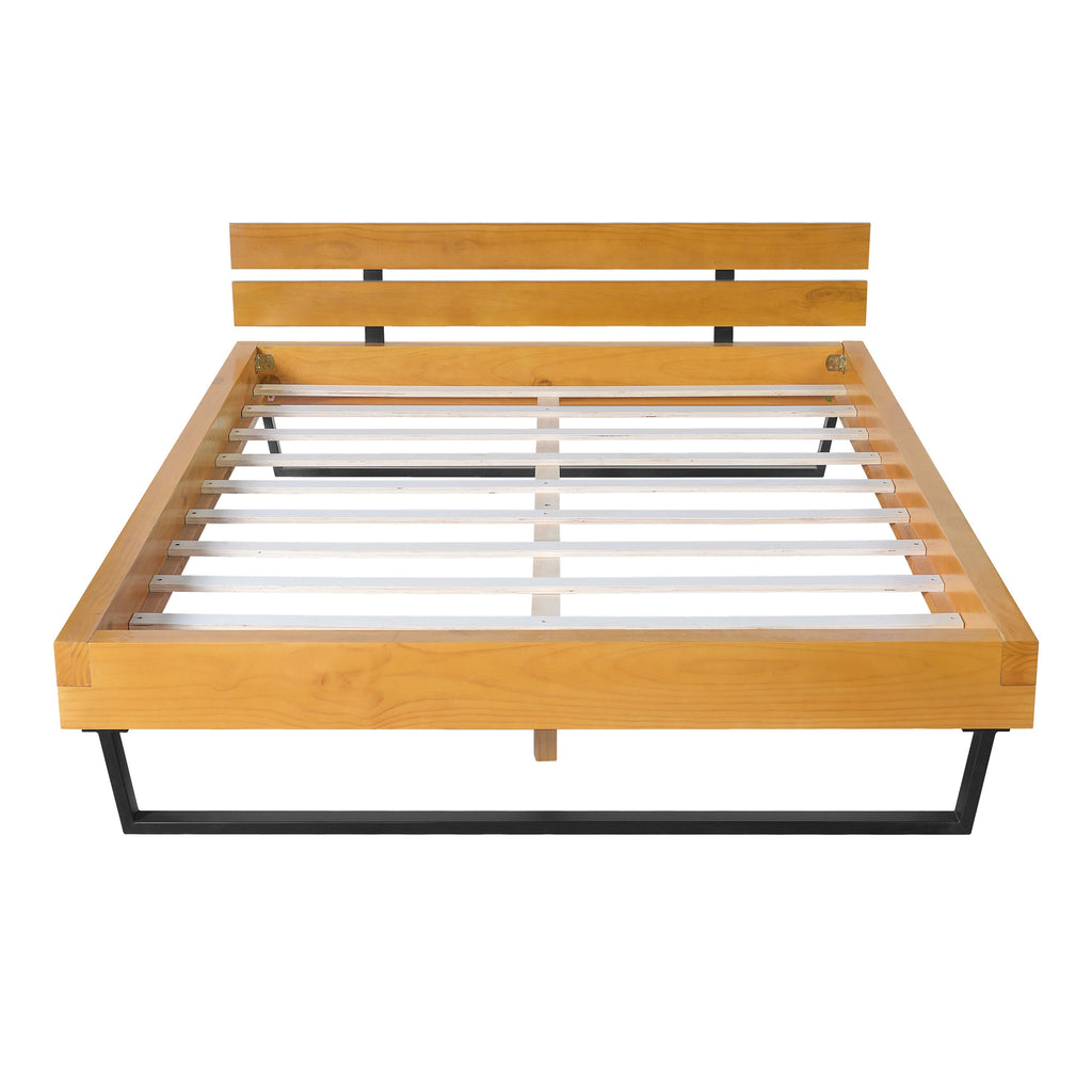 Natural Pine Wood Queen/King Size Bed Frame