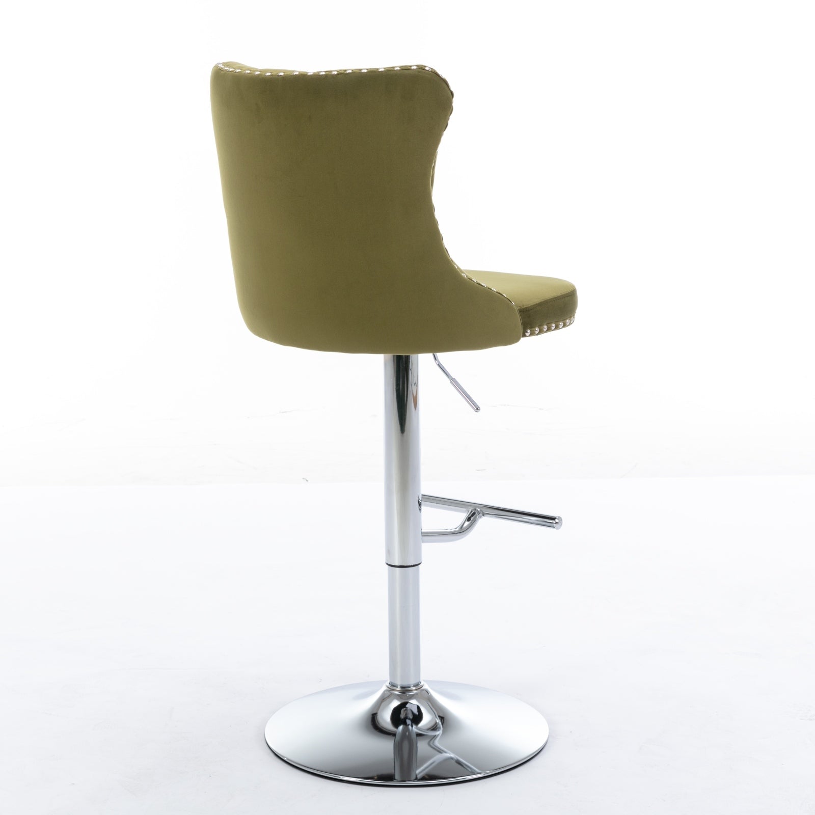 25-33 Inch Modern Velvet Swivel Barstools (Set of 2)