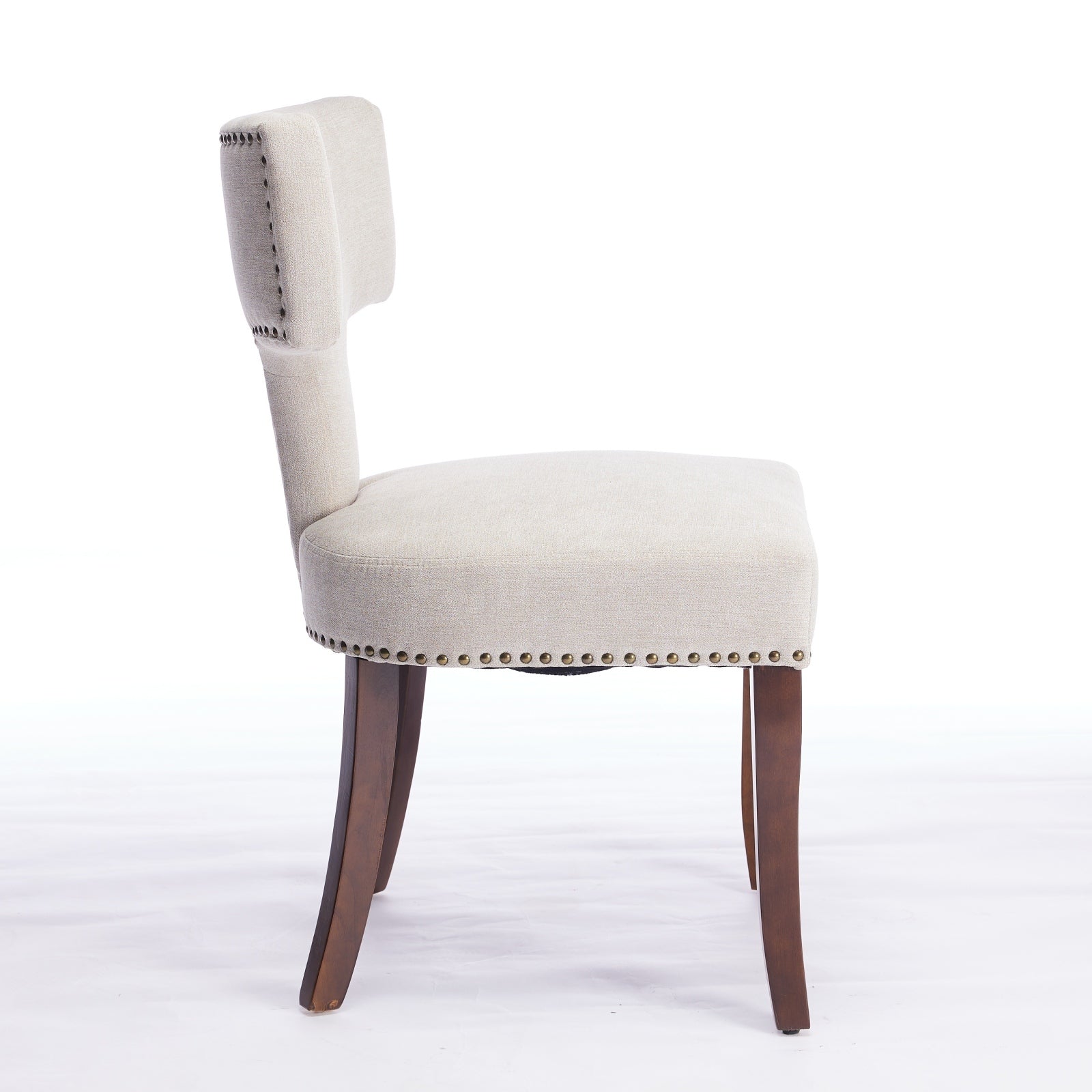 Mid Century Farmhouse Linen Fabric Dining Chairs (Set of 2)