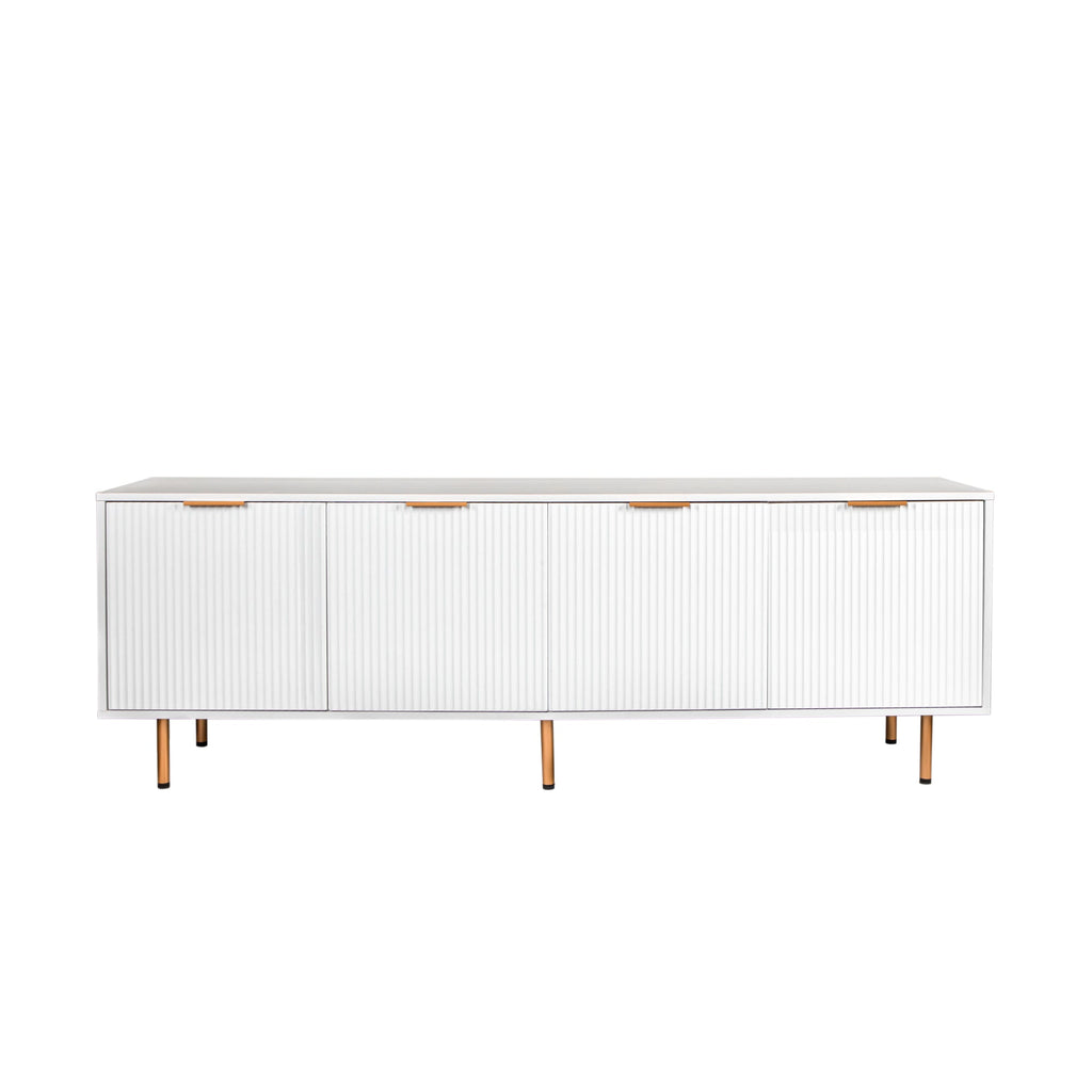 Modern Warm White TV Cabinet for 80 Inch TV Stands