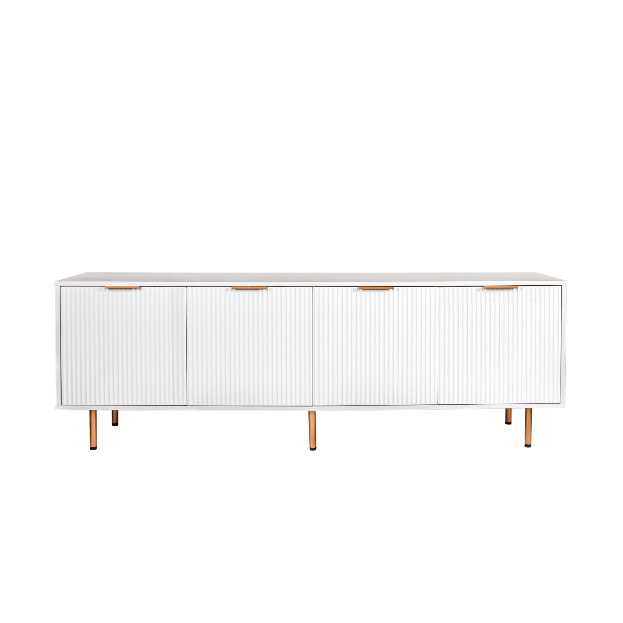 Modern Warm White TV Cabinet for 80 Inch TV Stands