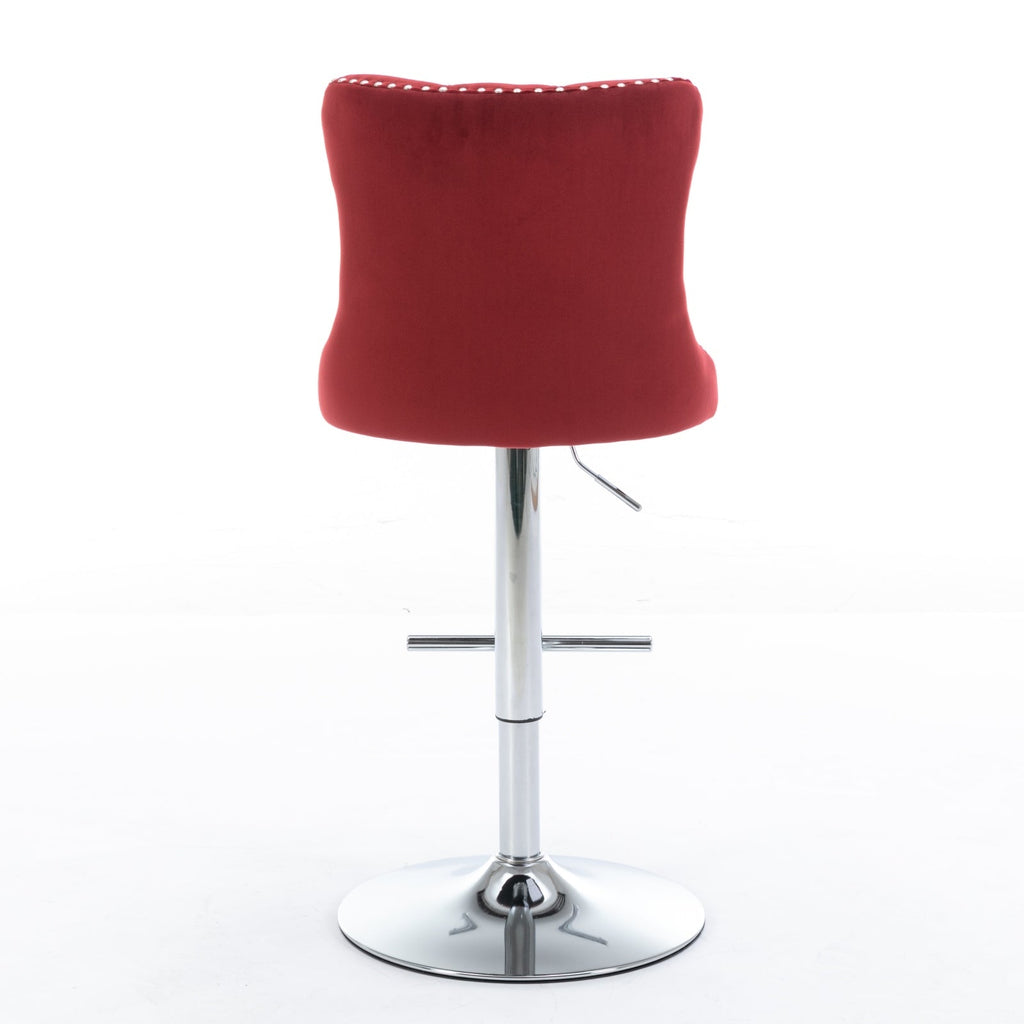 25-33 Inch Modern Velvet Swivel Barstools (Set of 2)
