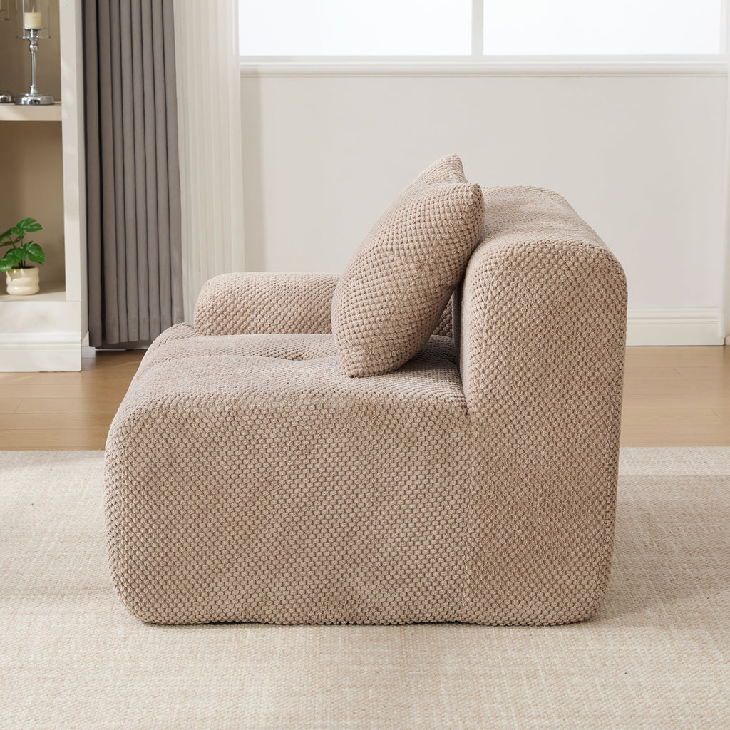 73' Sectional Cloud Convertible Floor Couch with 2 Pillows
