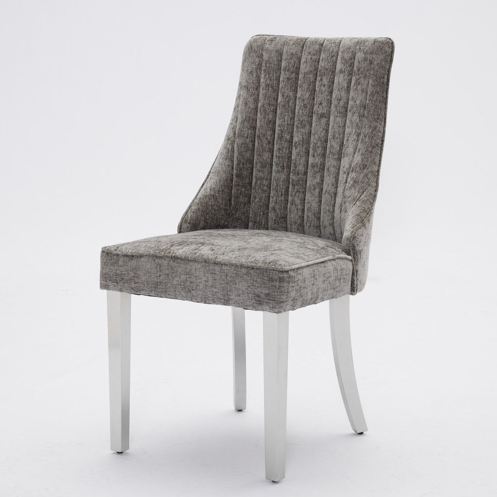 Rayon Cloth Flocking Chenille Dining Chairs (Set of 2 )