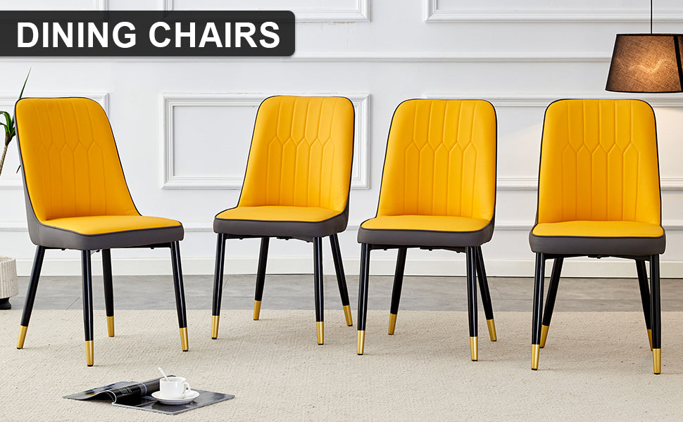 Modern PU Artificial Leather Dining Chairs (Set of 4)