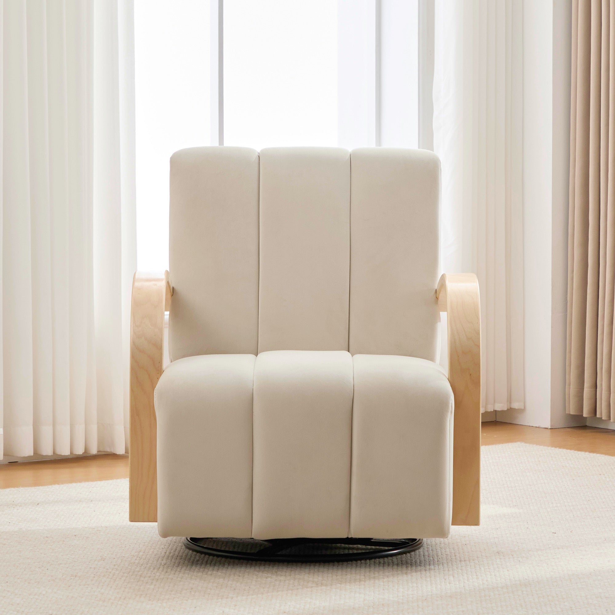 Modern Upholstered 360° Swivel Accent Chair