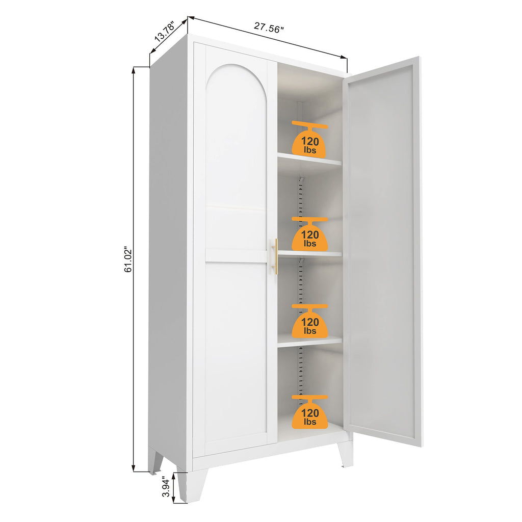 71'' 2 Shapely Doors Cabinet with Lock