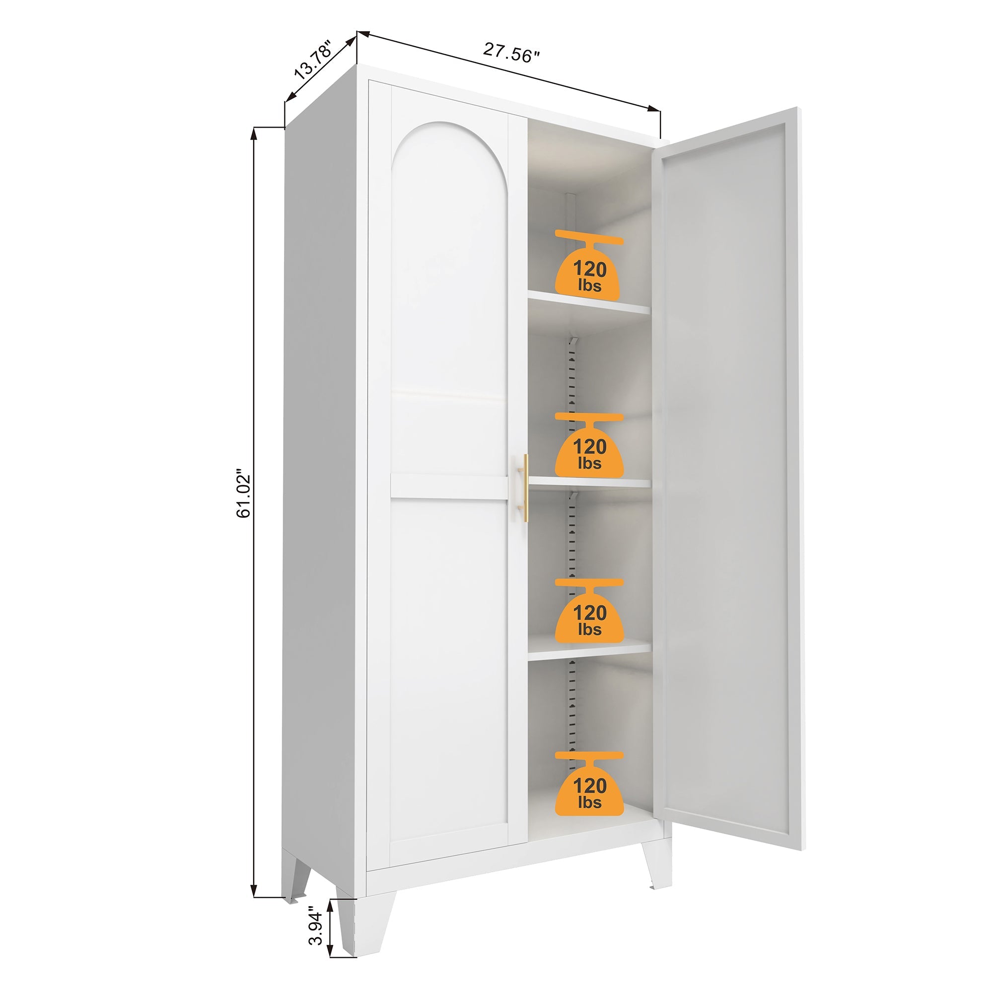 71'' 2 Shapely Doors Cabinet with Lock