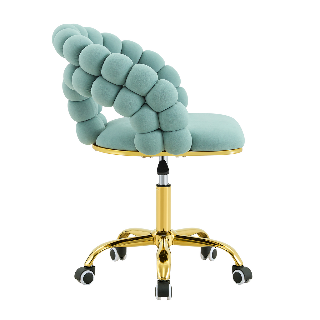 Coloful Modern Velvet Adjustable Swivel Desk Chair with Bubble Back