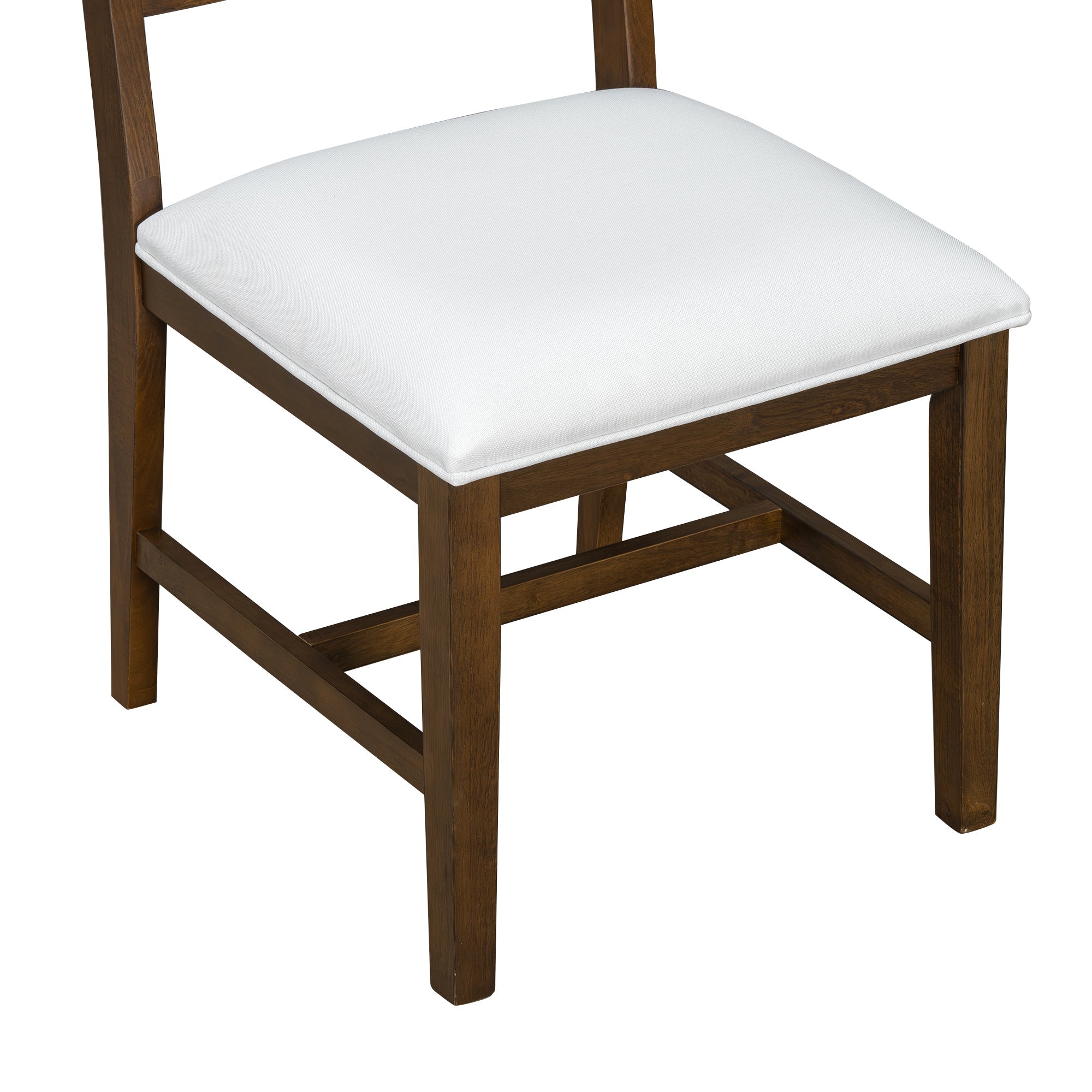 5-Piece Farmhouse Extendable Dining Table Set with 4 Upholstered Chairs