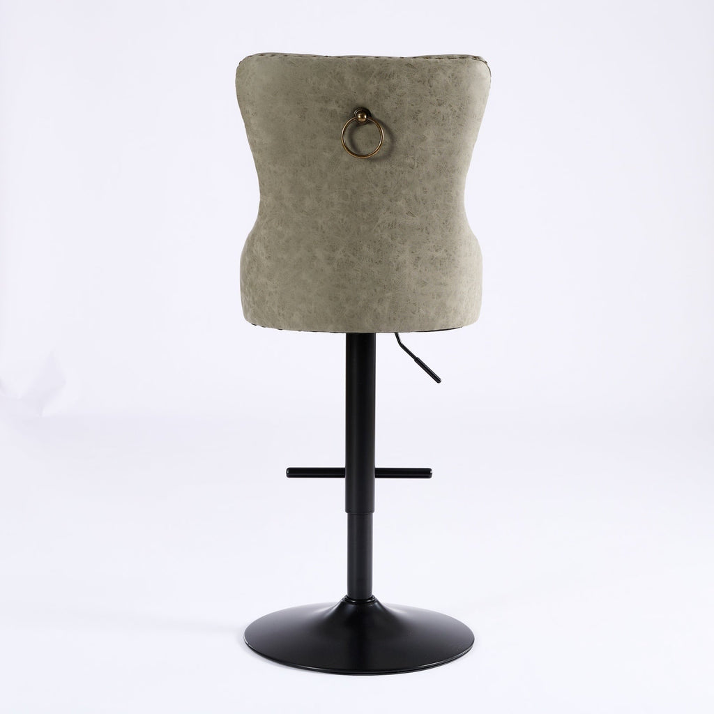 Aged and Retro PU Swivel Barstools Adjusatble Seat Height (Set of 2)