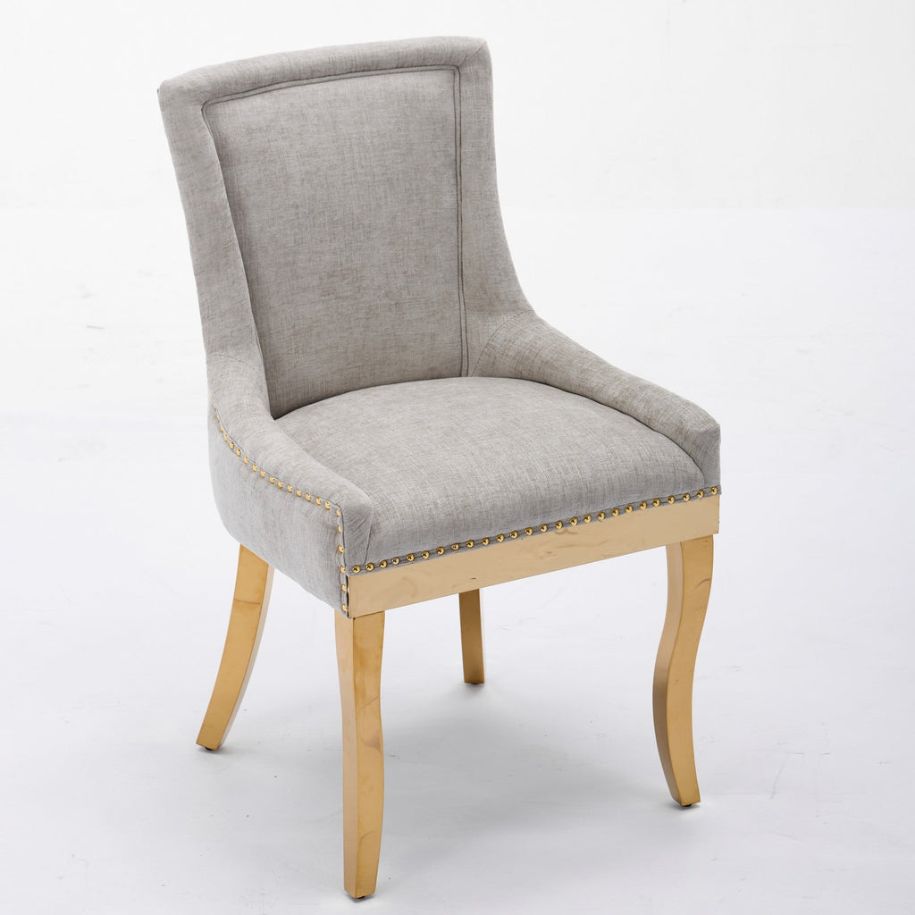 Modern Style Chenille Dining Chairs (Set of 2)