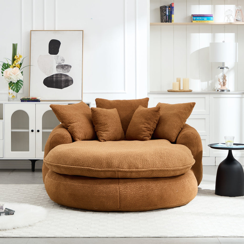 Oversized Oval Upholstered Bean Bag Sofa