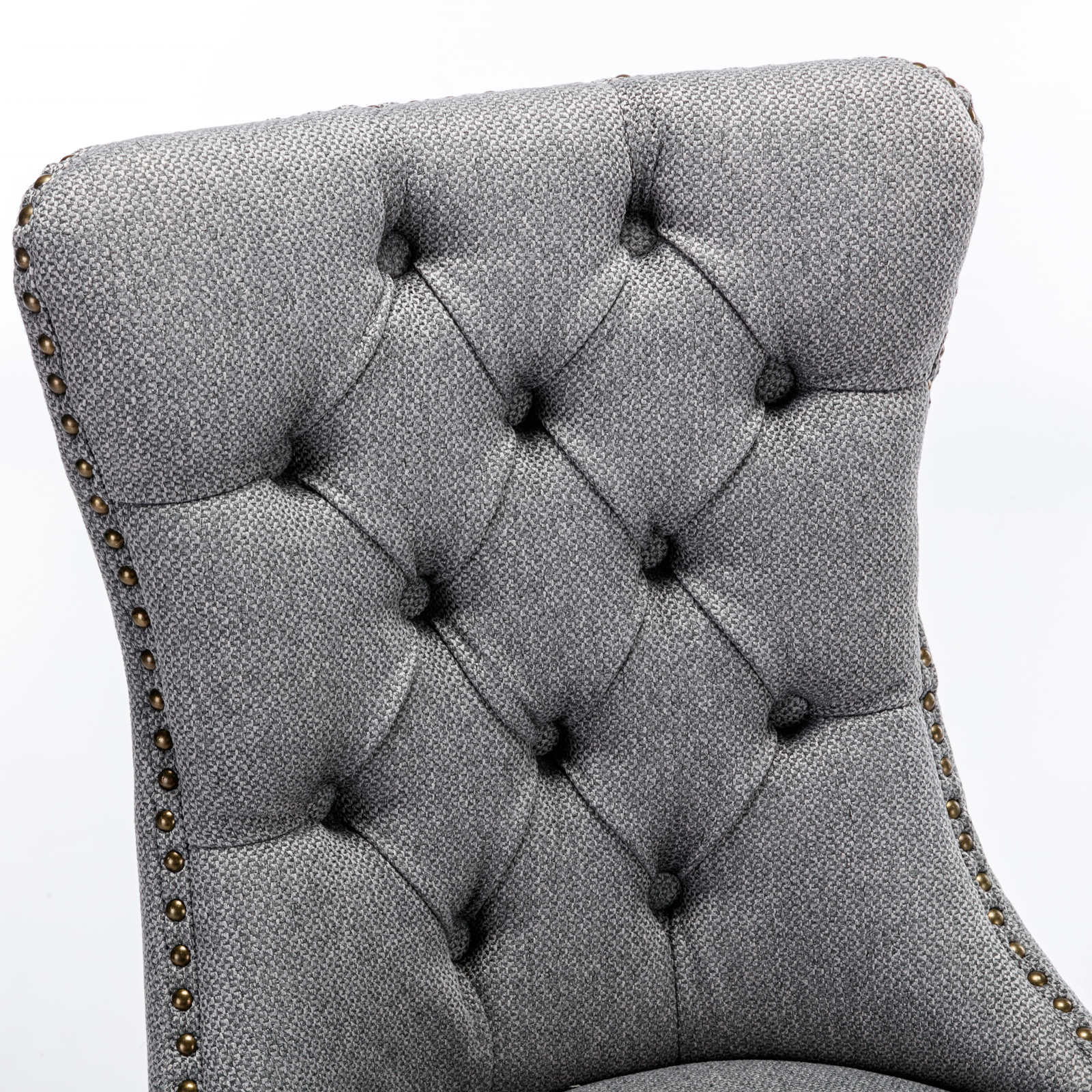 Linen Contemporary Tufted Flax Upholstered Dining Chairs (Set of 2)