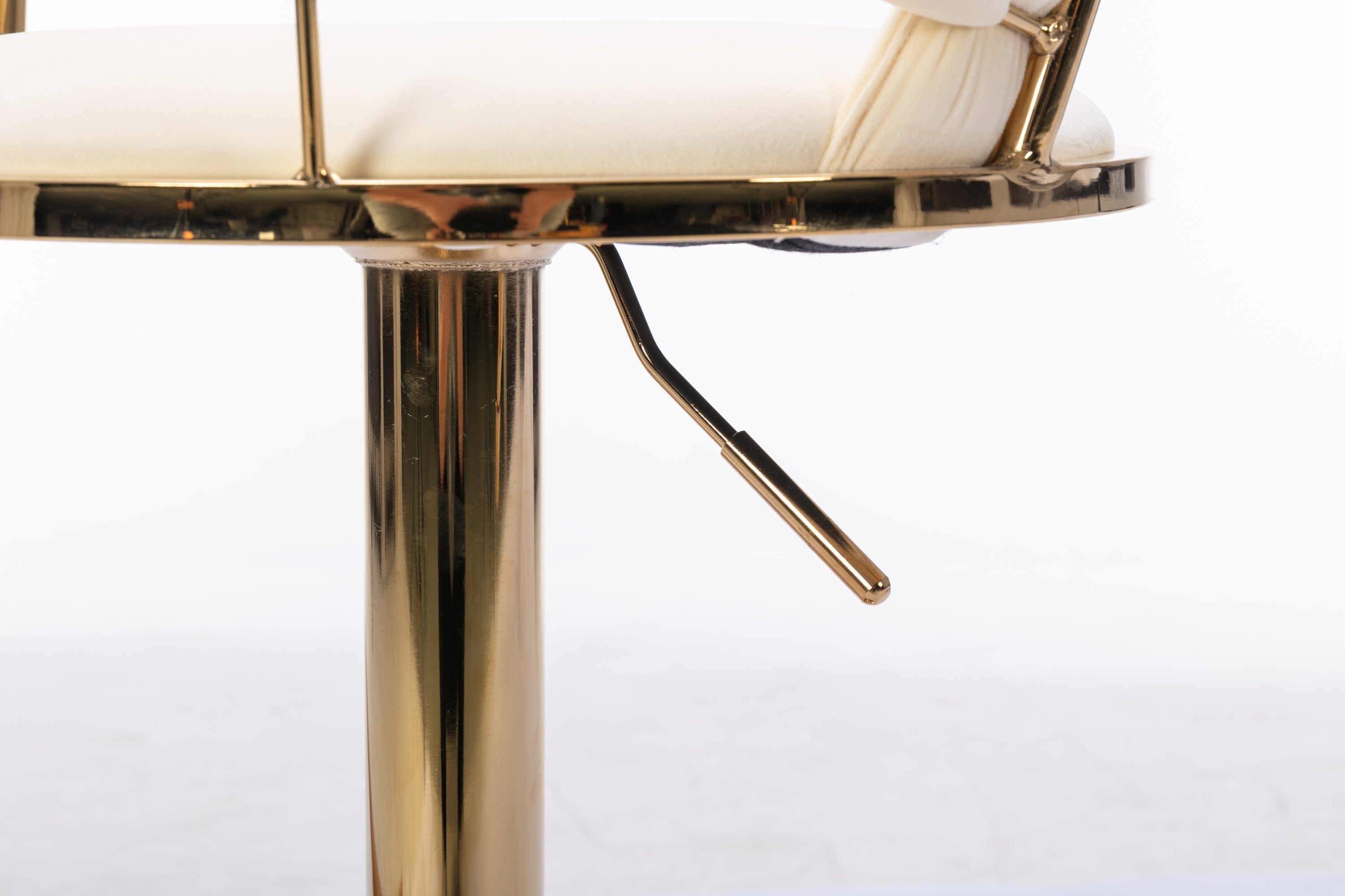 Swivel Height Adjustable Velvet Bar Stools with Golden Leg (Set of 2 )