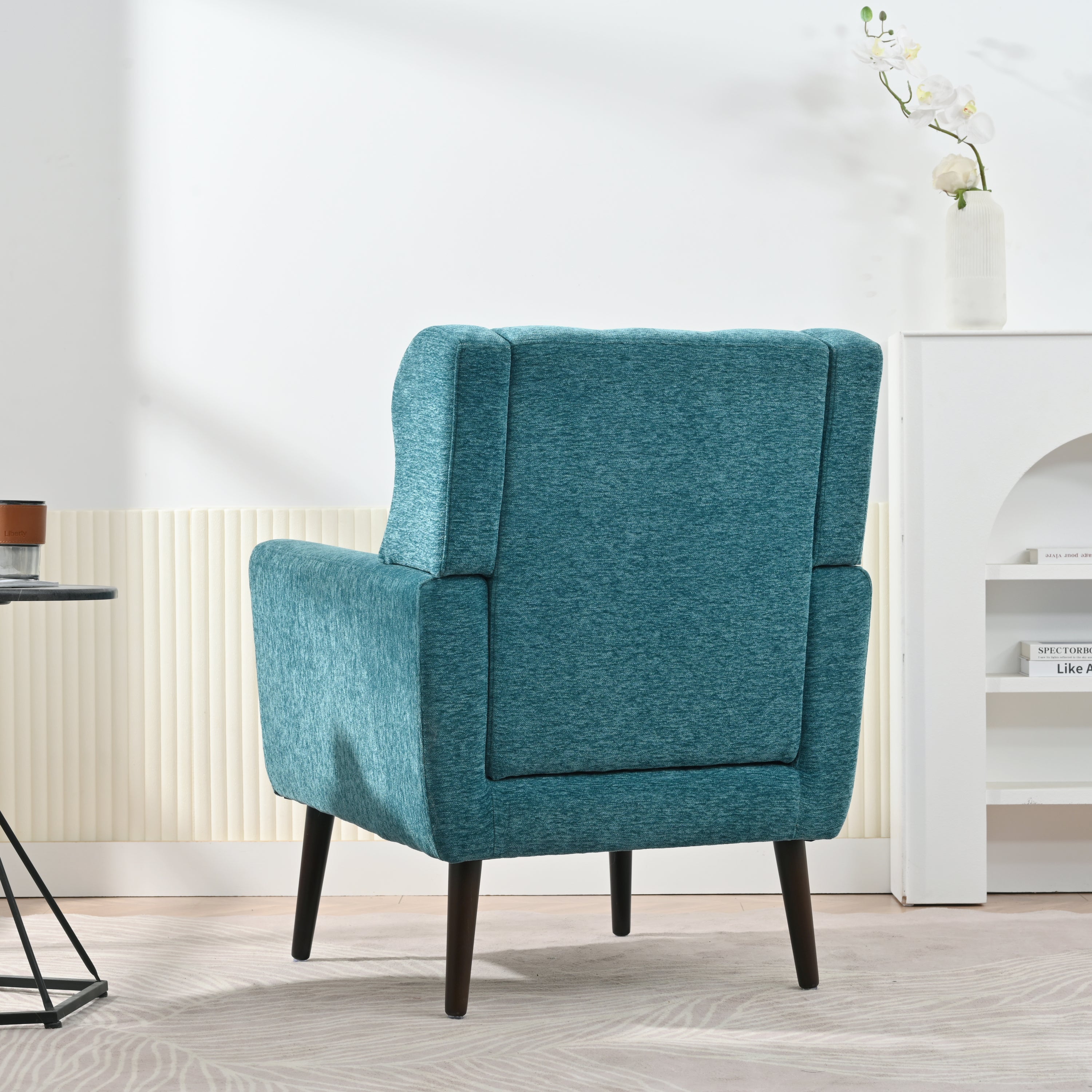 Mid-Century Chenille Accent Chair – Comfy Reading Chair with Lounge Style