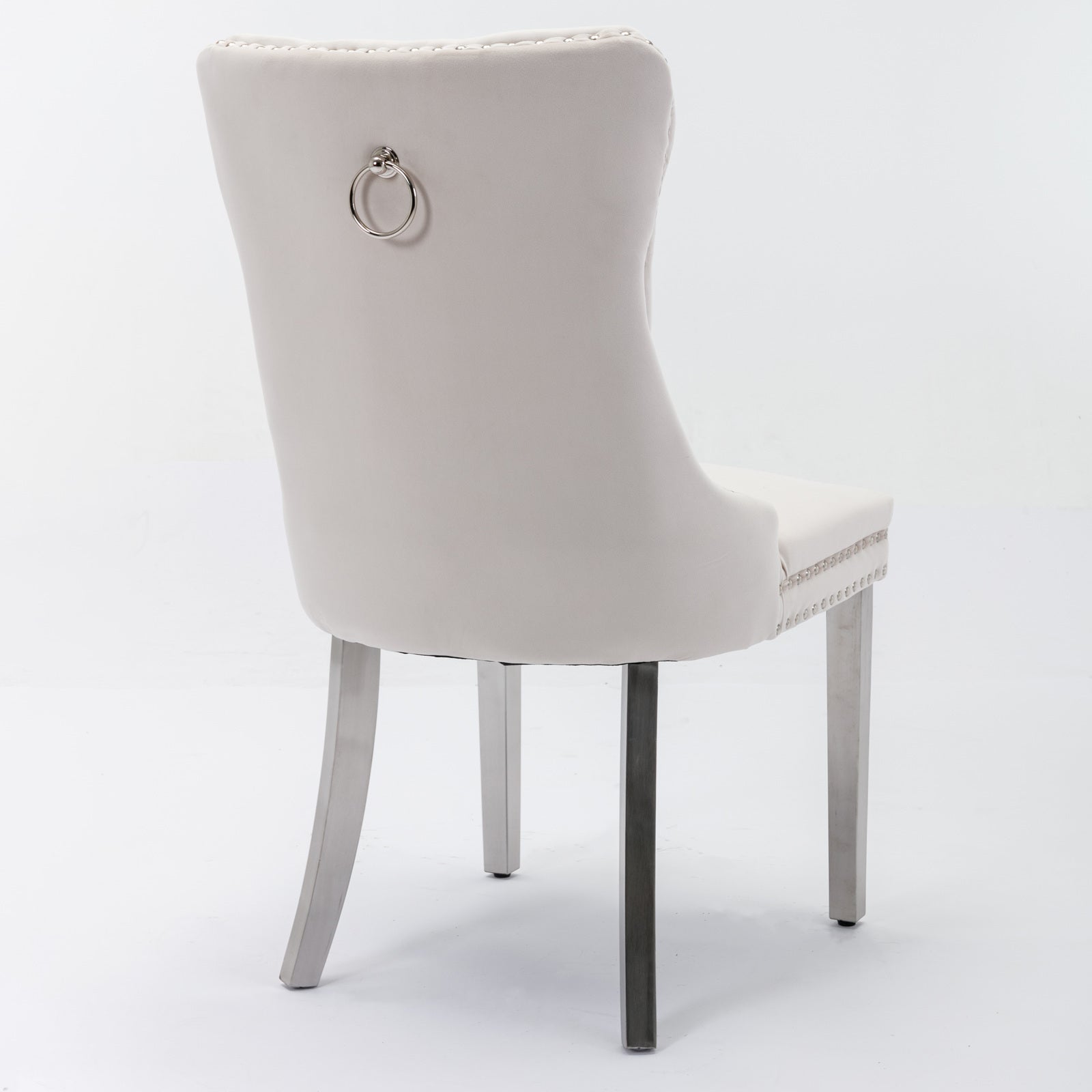 Modern High-end Tufted Solid Wood Velvet Dining Chairs (Set of 2)