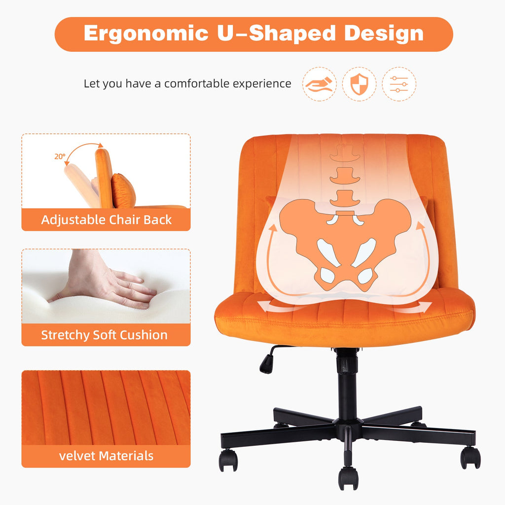 Criss Cross Armless Office Chair with Wheels