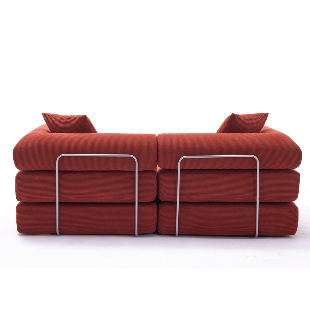 2 Seat Convertible Couch Folding Mattress Couch Sofa Bed