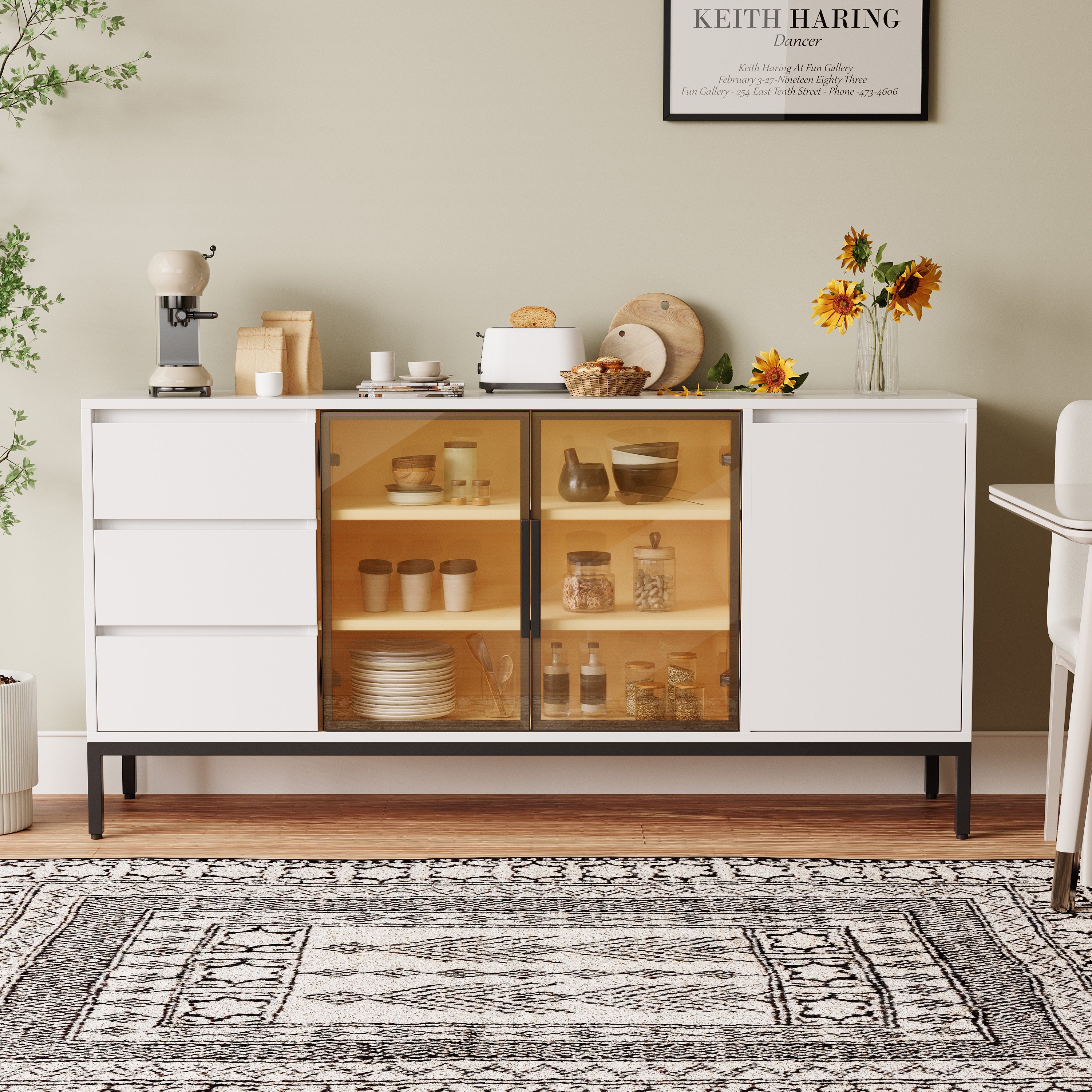 Wood Buffet Cabinet with Storage