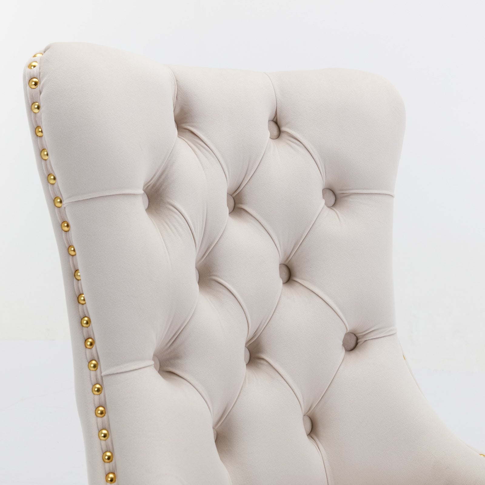 Modern High-end Tufted Solid Wood Velvet Dining Chairs (Set of 2)