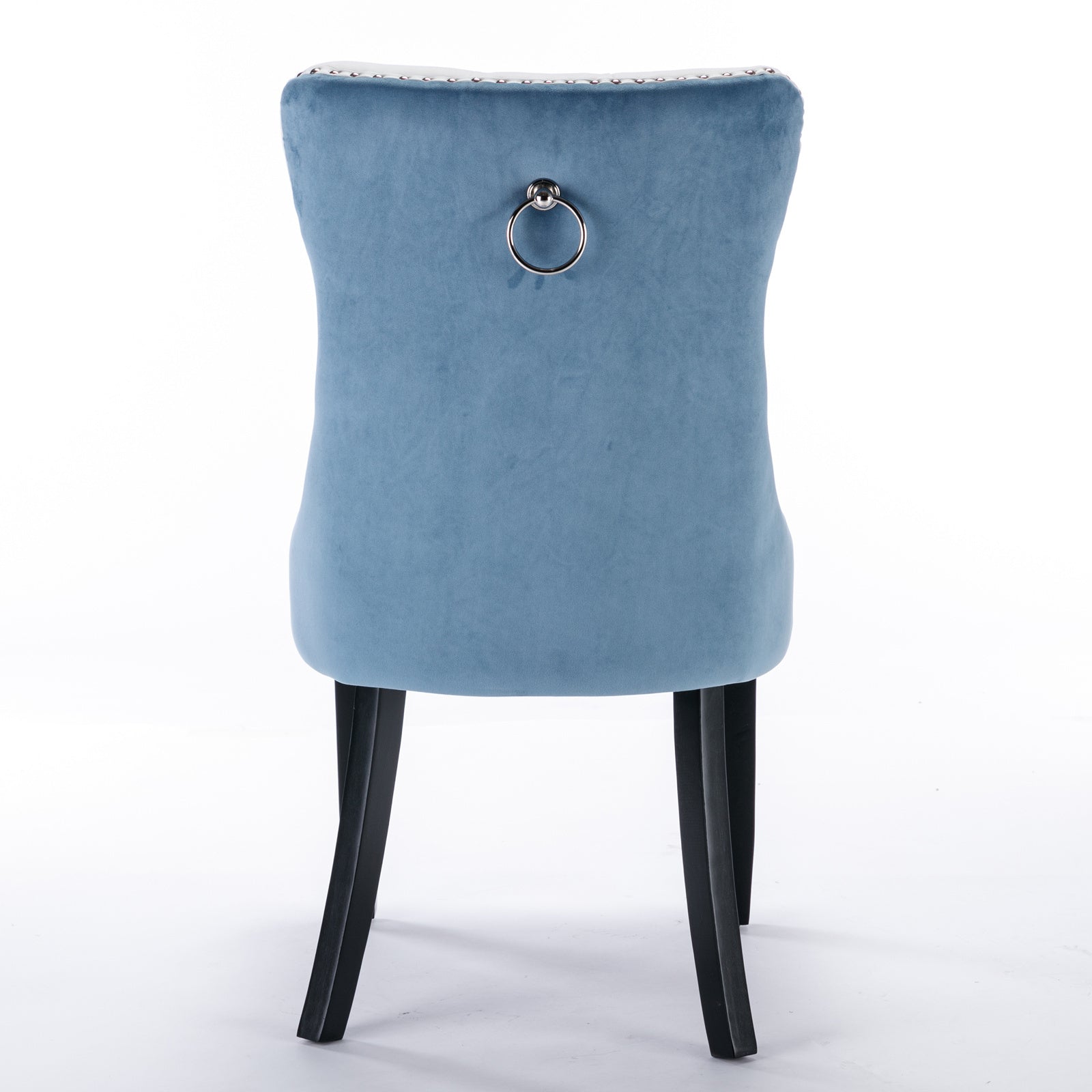 Tufted Solid Wood PU Upholstered Dining Chair with Wood Legs (Set of 2)