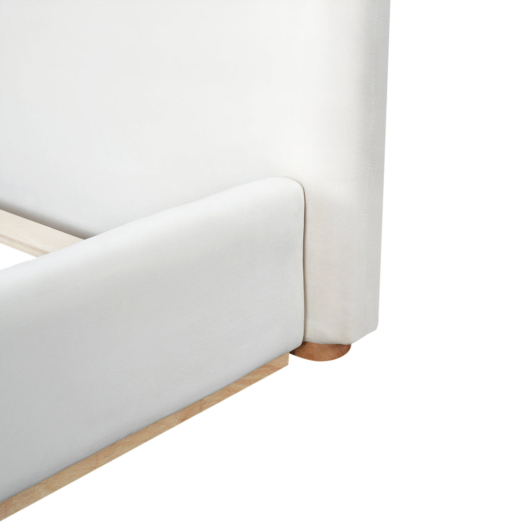 Elegant Upholstered Bed With Solid Wood Frame