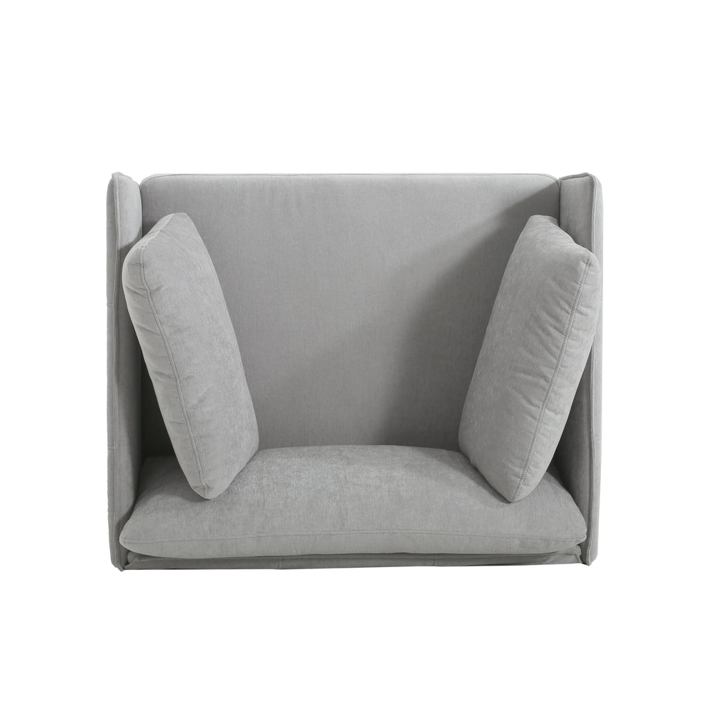 Vintage Grey 39' Lounge Chair with Polyester Upholstery
