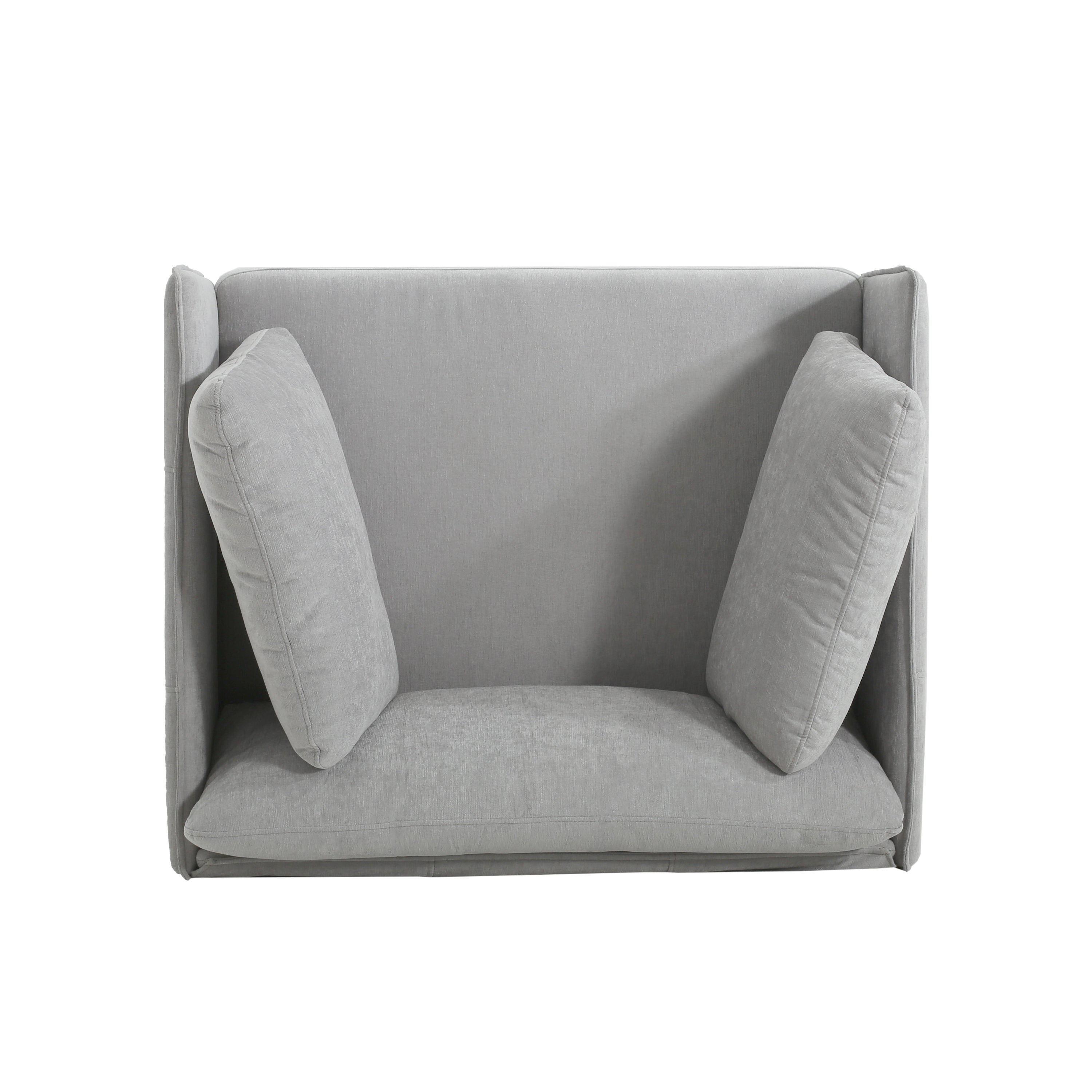 Vintage Grey 39' Lounge Chair with Polyester Upholstery