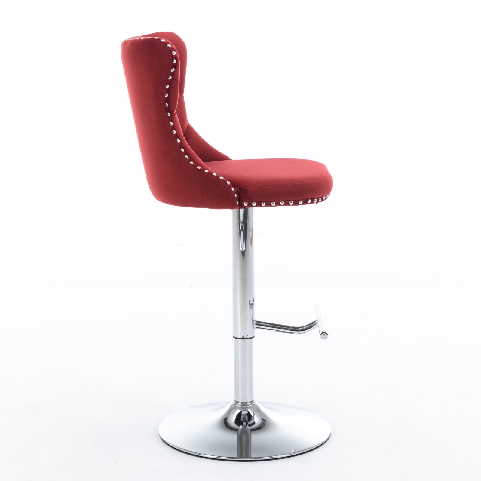 25-33 Inch Modern Velvet Swivel Barstools (Set of 2)