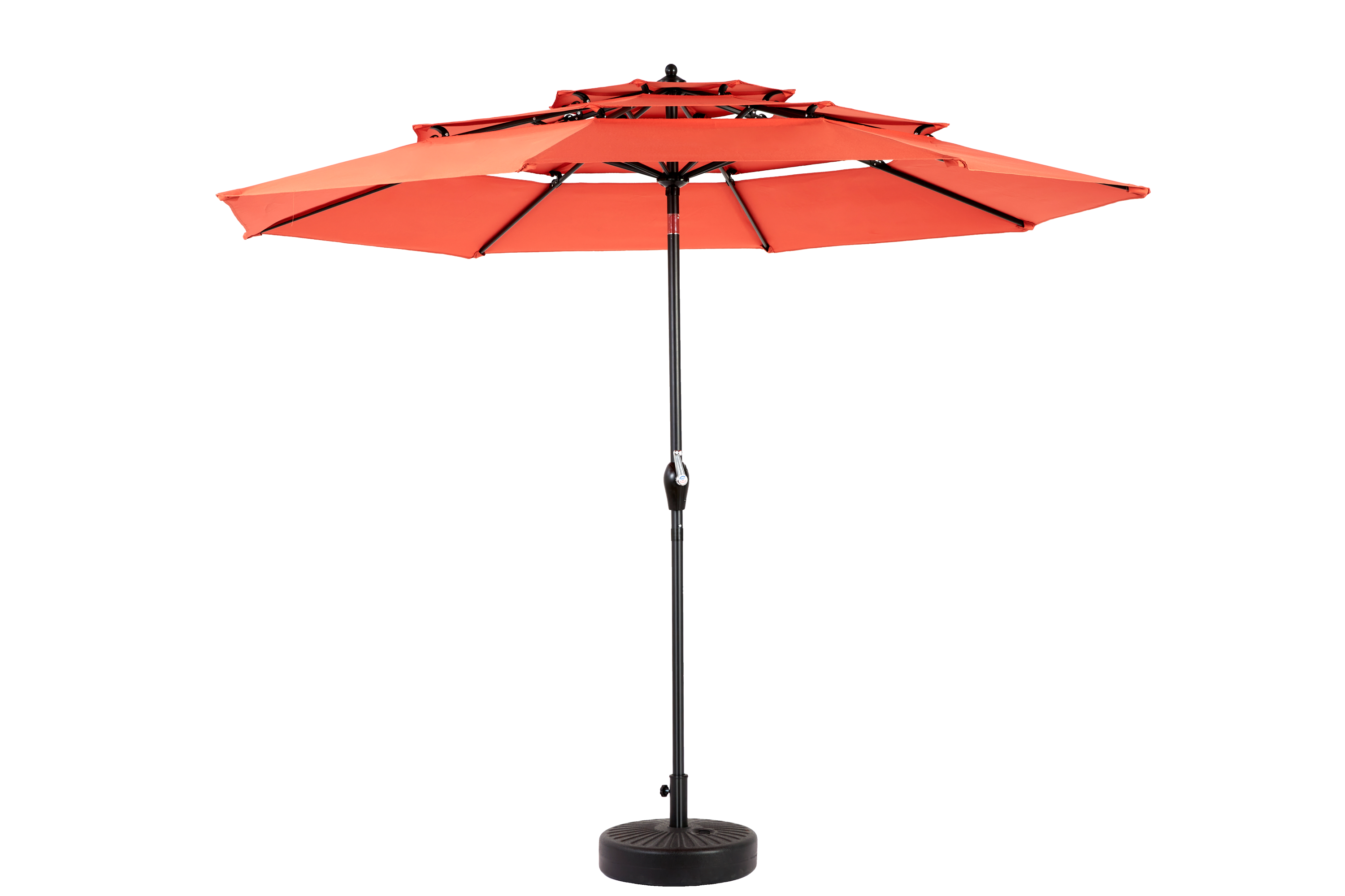 10ft 3-Tier Aluminium Patio Umbrella with Auto-Tilt (No Base)