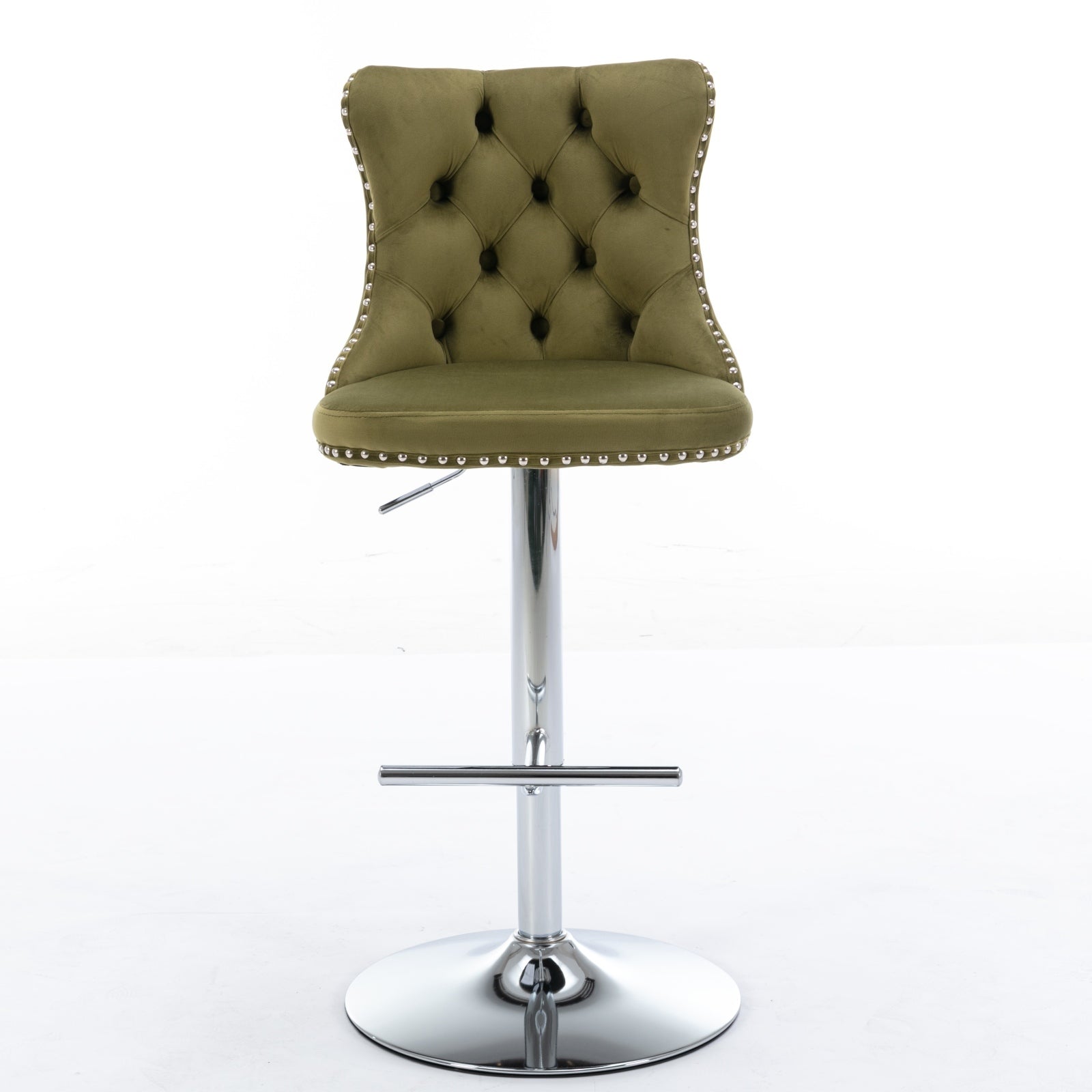 25-33 Inch Modern Velvet Swivel Barstools (Set of 2)