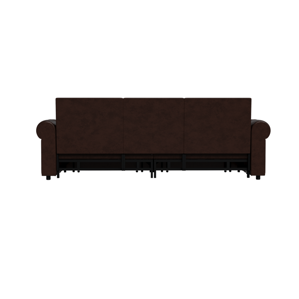 3-in-1 Faux Leather Convertible Sleeper Sofa Bed