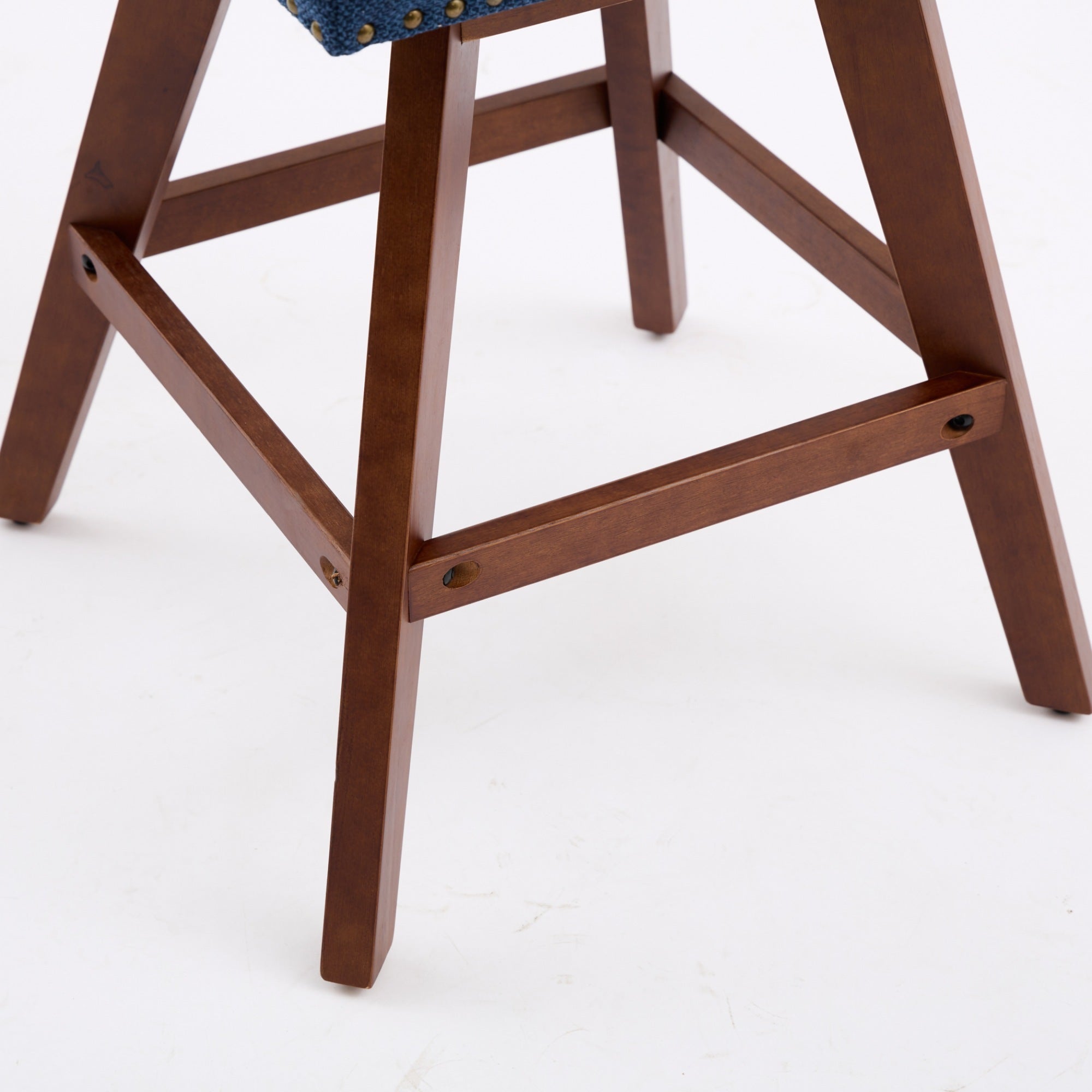 Upholstered Swivel Counter Height Bar Stools with Nailhead Trim (Set of 2)