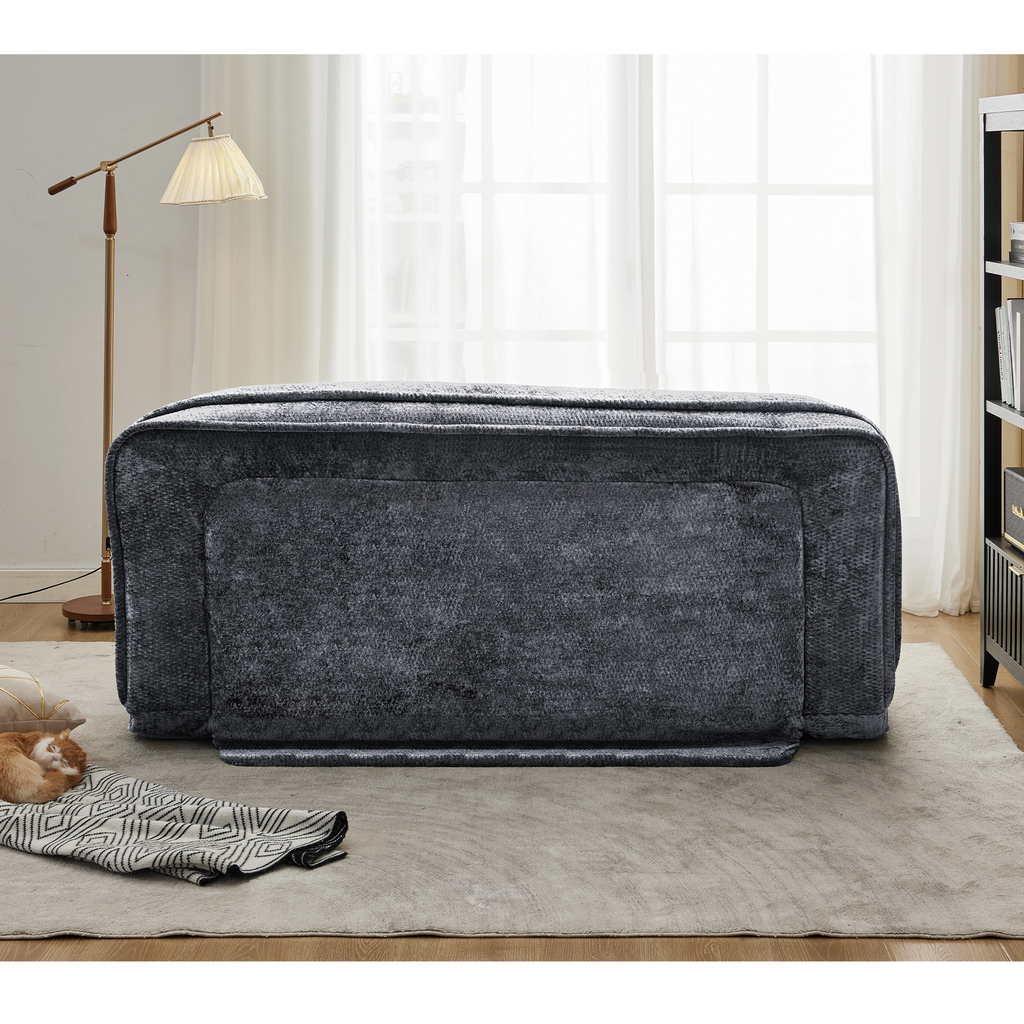2-in-1 Extra Large Chenille Floor Couch Loveseat for Humans & Dogs