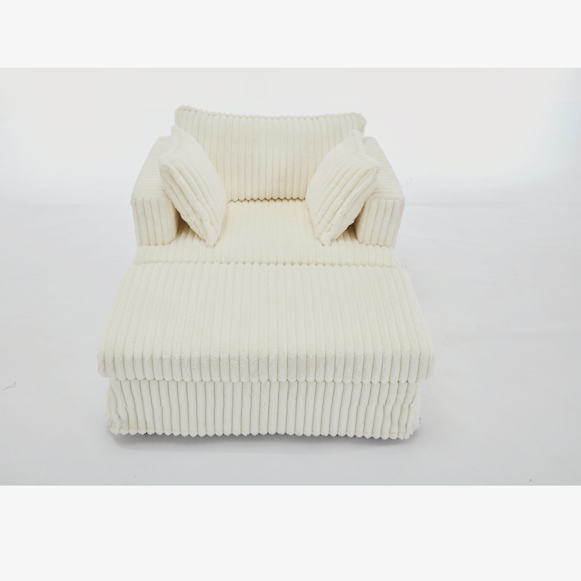 47.7'' Oversized Corduroy Chaise Longue with Ottoman