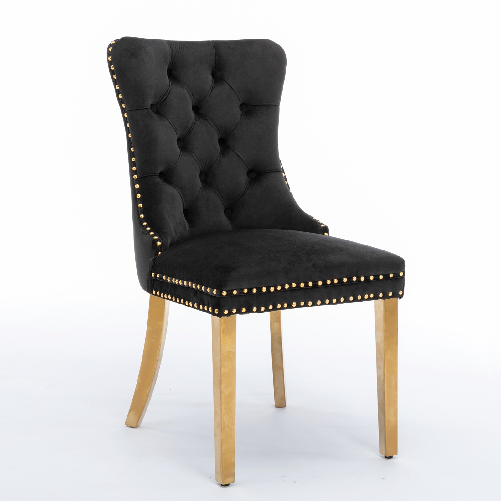 Modern High-end Tufted Solid Wood Velvet Dining Chairs (Set of 2)