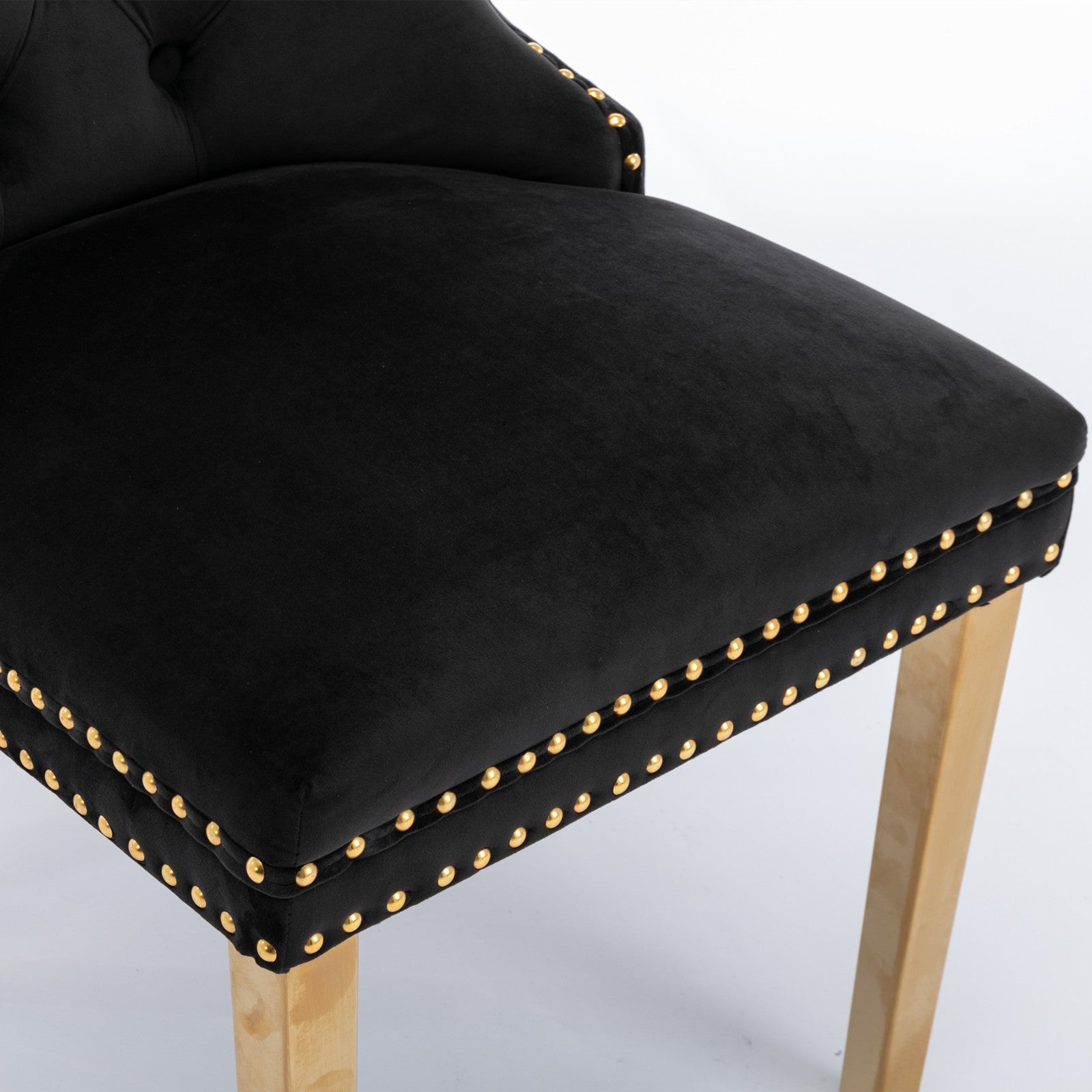 Modern High-end Tufted Solid Wood Velvet Dining Chair(Set of 2)